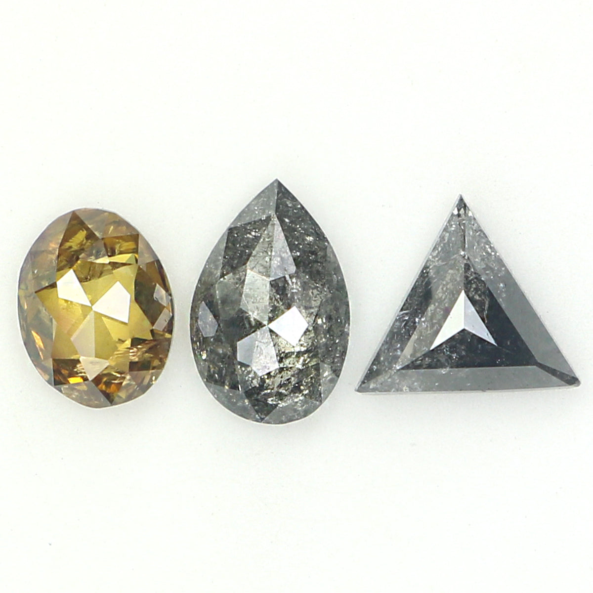 0.71 CT Natural Loose Mix Shape Diamond Salt And Pepper Mix Shape Diamond 4.25 MM Black Grey Color Mix Shape Shape Rose Cut Diamond QL1186