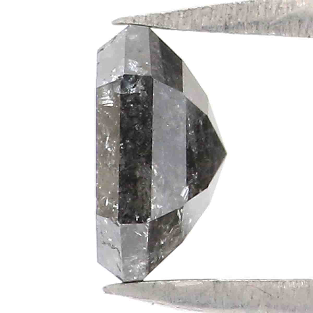 0.81 CT Natural Loose Radiant Shape Diamond Salt And Pepper Radiant Diamond 5.50 MM Natural Black Grey Color Radiant Rose Cut Diamond LQ8808