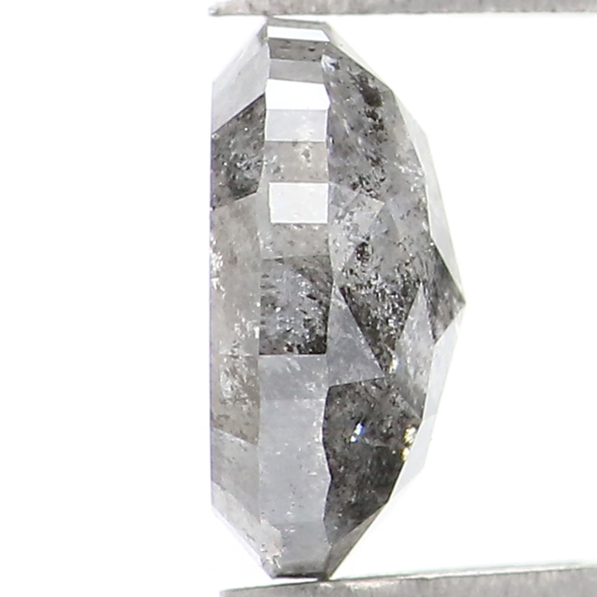 1.17 CT Natural Loose Oval Shape Diamond Salt And Pepper Oval Rose Cut Diamond 6.95 MM Black Grey Color Oval Shape Rose Cut Diamond QL1540