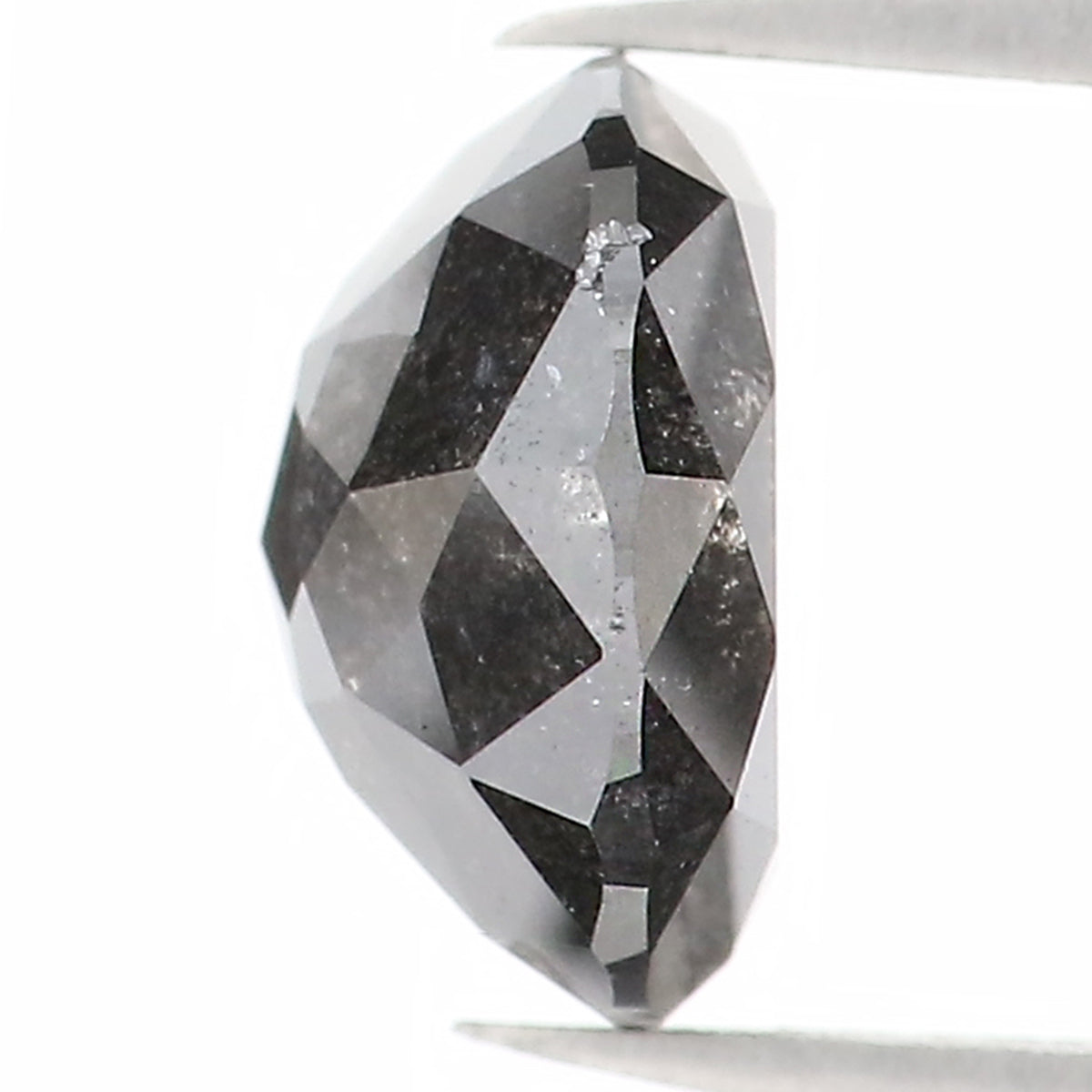 1.47 Ct Natural Loose Round Rose Cut Diamond Black Color Rose Cut Diamond 7.00 MM Natural Loose Salt And Pepper Rose Cut Diamond QL1206