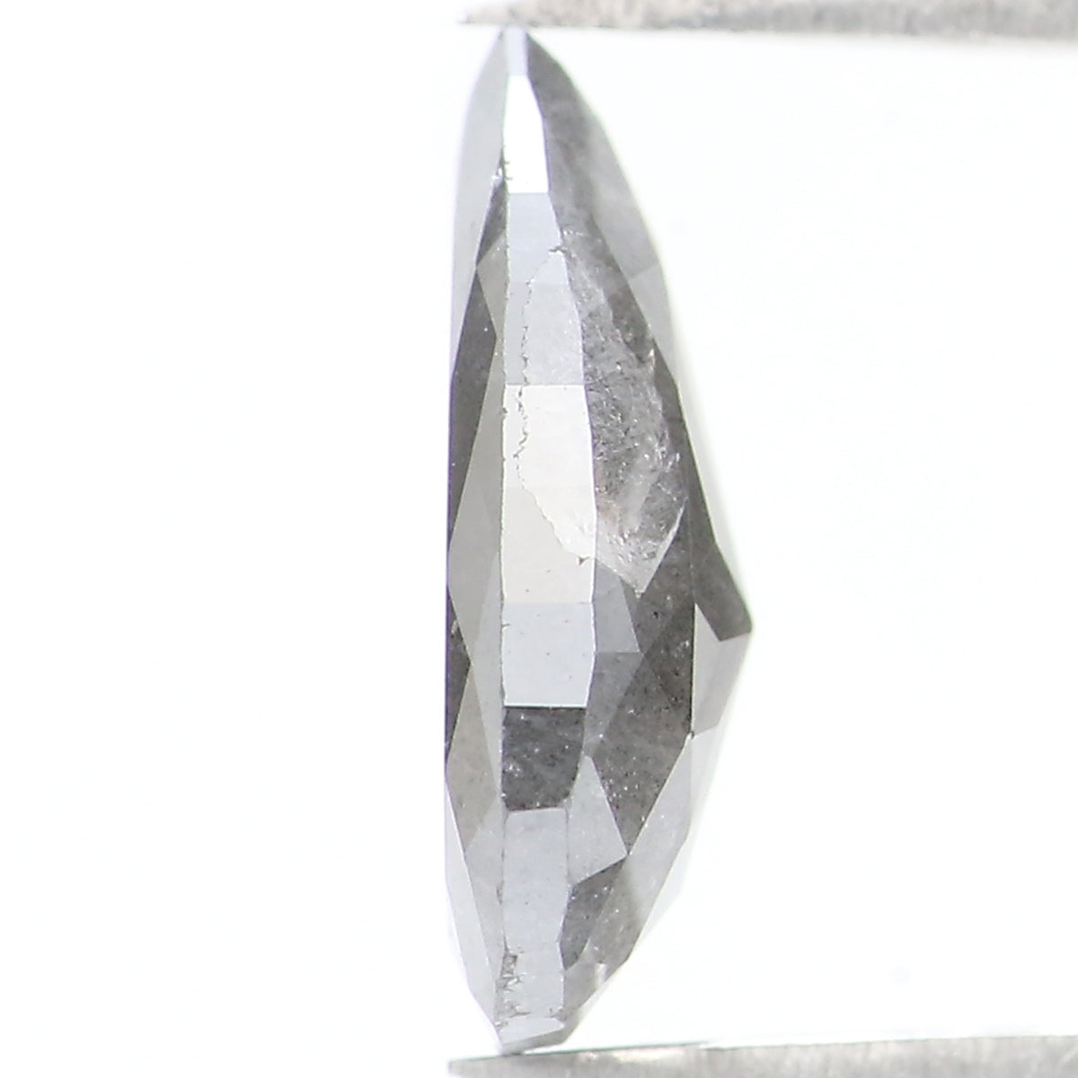 1.37 CT Natural Loose Pear Shape Diamond Salt And Pepper Pear Rose Cut Diamond 9.60 MM Black Grey Color Pear Shape Rose Cut Diamond QL1577