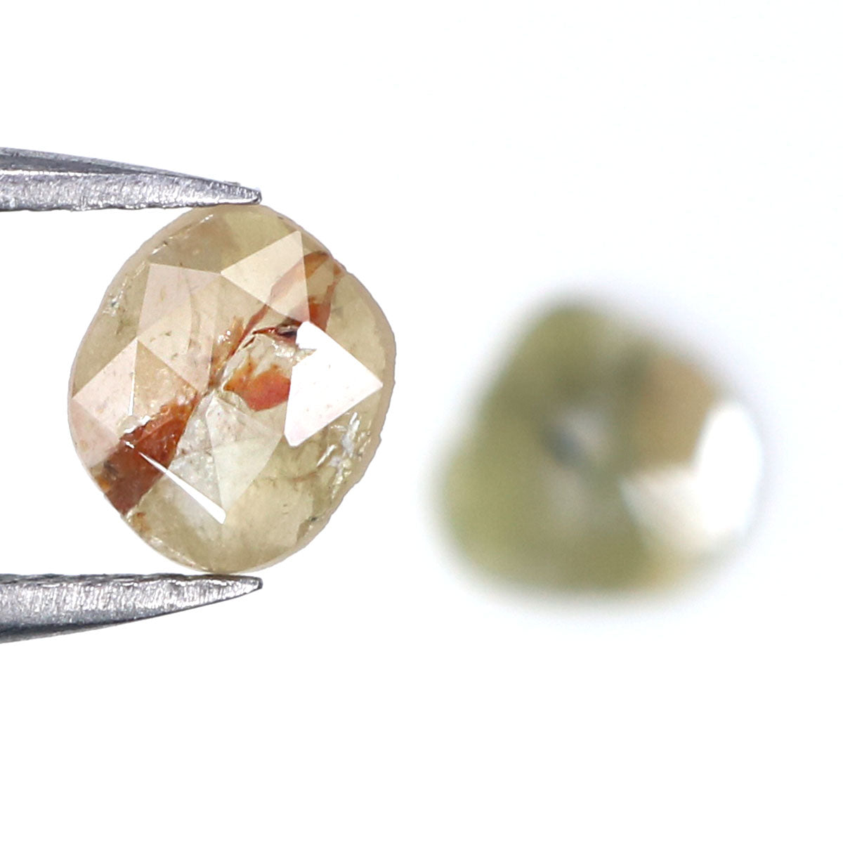 Natural Loose Slice Brown Grey Color Diamond 0.96 CT 6.05 MM Slice Shape Rose Cut Diamond L2240