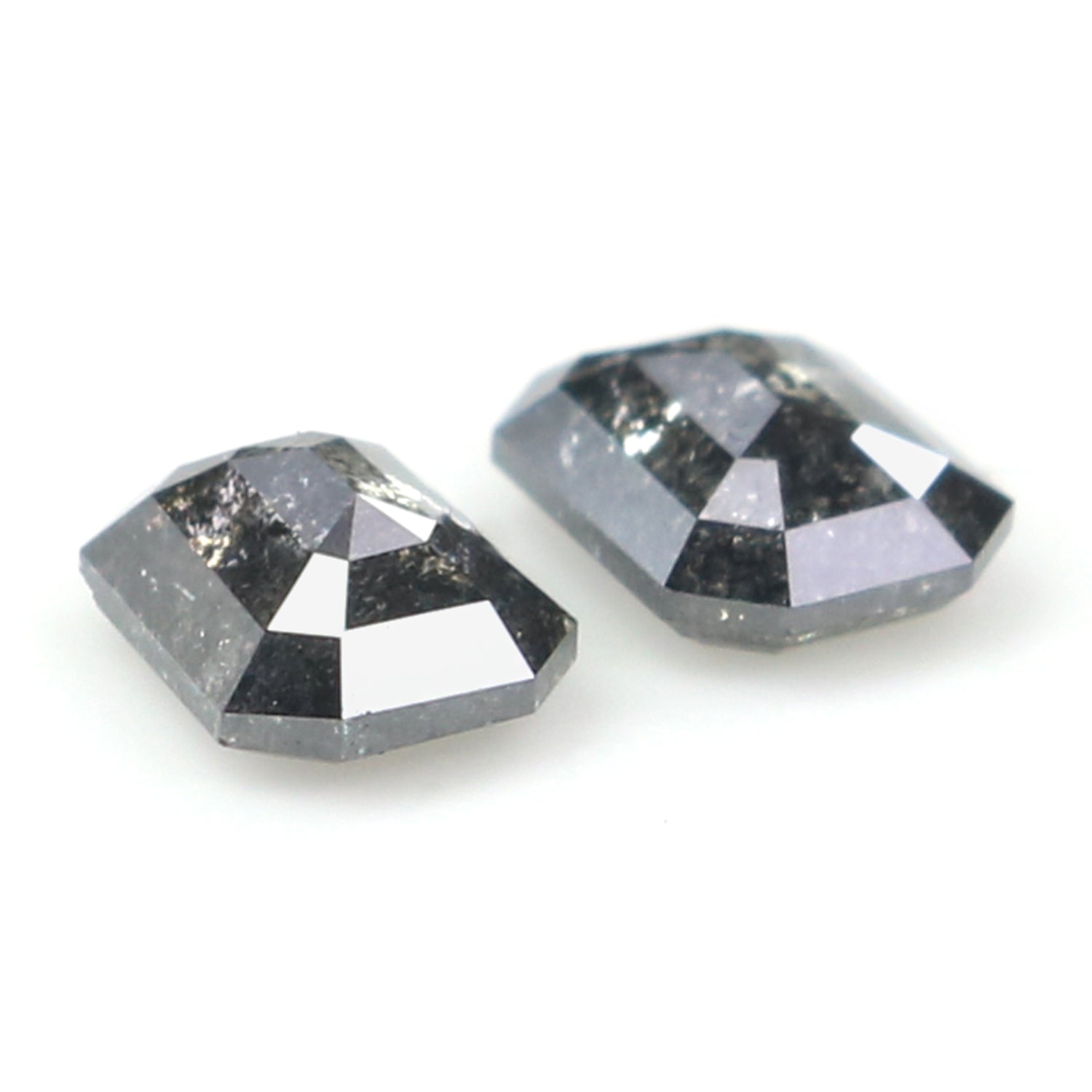 0.65 CT Natural Loose Emerald Pair Diamond Black Grey Color Emerald Cut Diamond 4.45 MM Salt And Pepper Diamond Emerald Pair Diamond QL2544