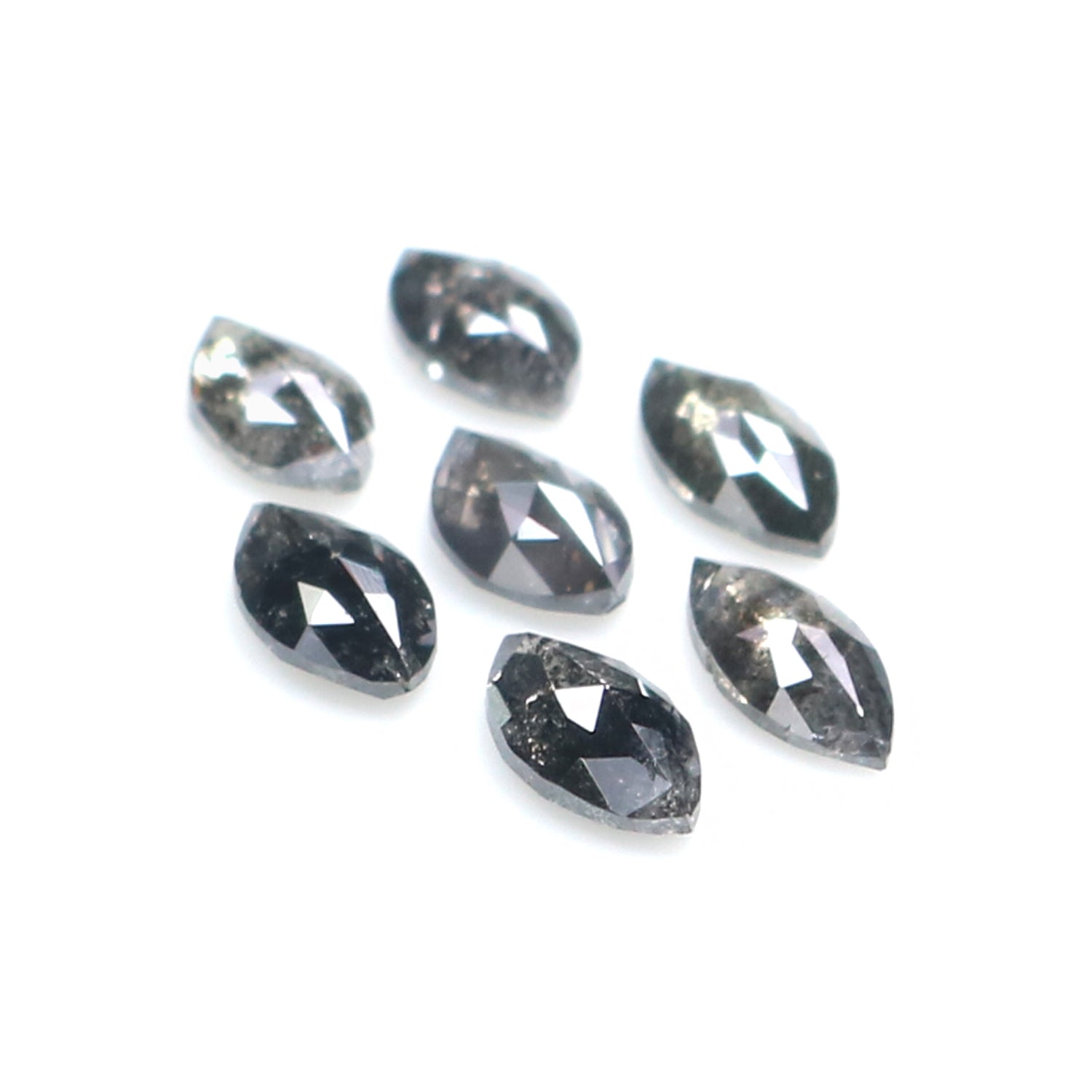 Natural Loose Marquise Salt And Pepper Diamond Black Grey Color 0.94 CT 4.42 MM Marquise Shape Rose Cut Diamond KDL2669