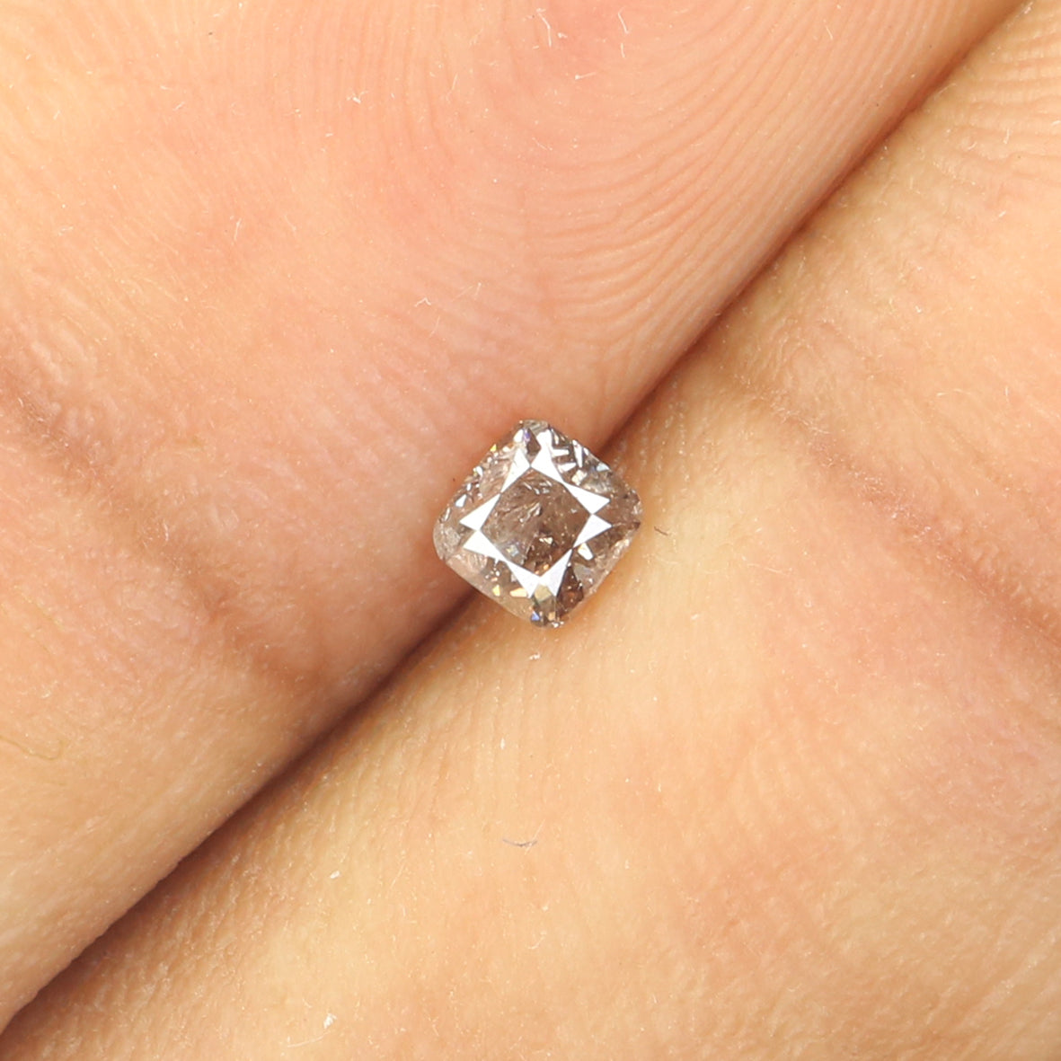 0.22 Ct Natural Loose Diamond, Cushion Diamond, Brown Diamond, Pink Diamond, Polished Diamond, Real Diamond, Rustic Diamond L5600