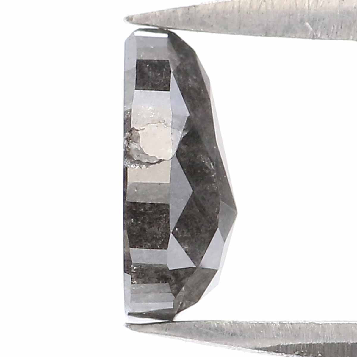 0.73 CT Natural Loose Pear Shape Diamond Salt And Pepper Pear Rose Cut Diamond 6.85 MM Black Grey Color Pear Shape Rose Cut Diamond LQ2342