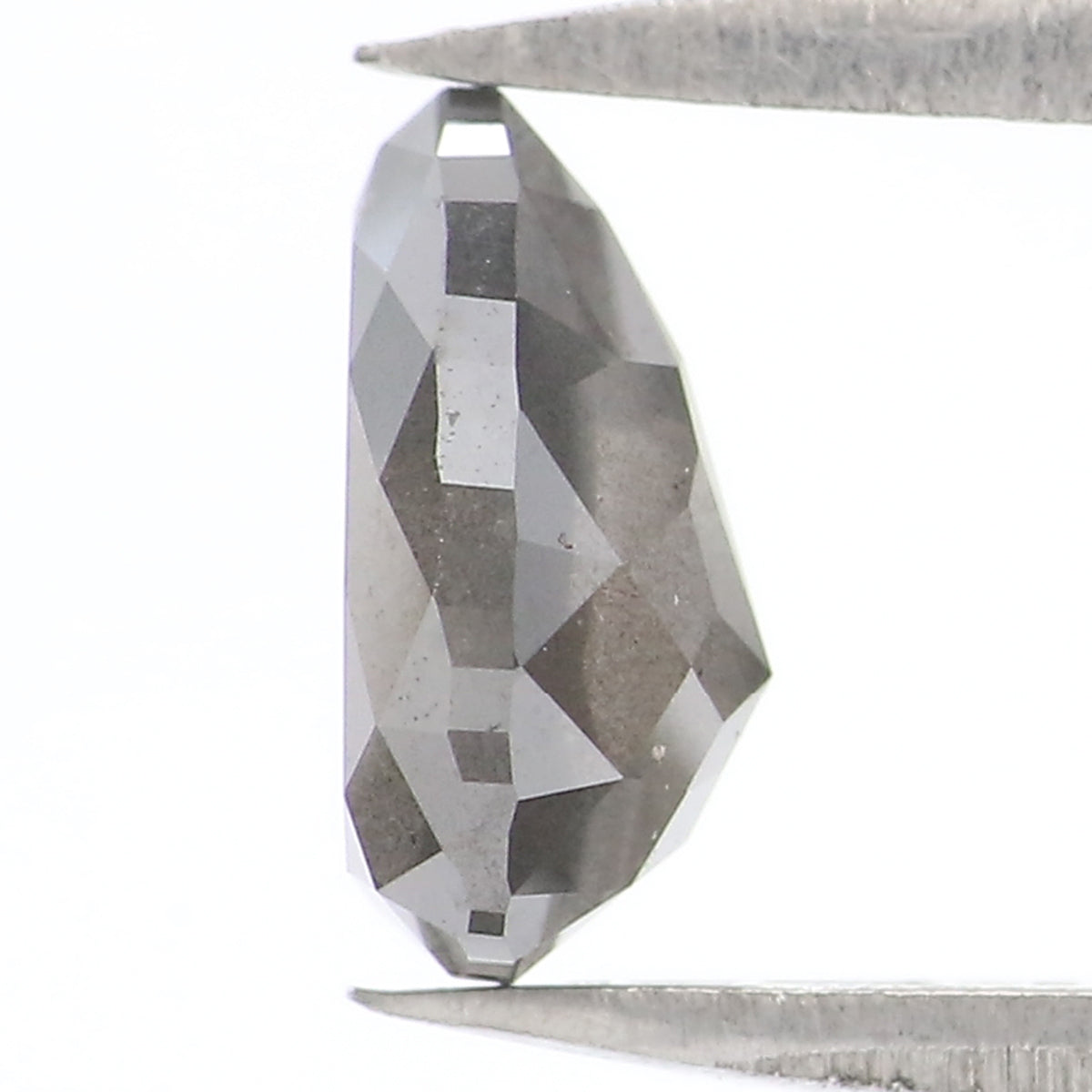 0.99 CT Natural Loose Pear Shape Diamond Salt And Pepper Pear Rose Cut Diamond 7.45 MM Natural Black Grey Color Pear Shape Diamond LQ9256