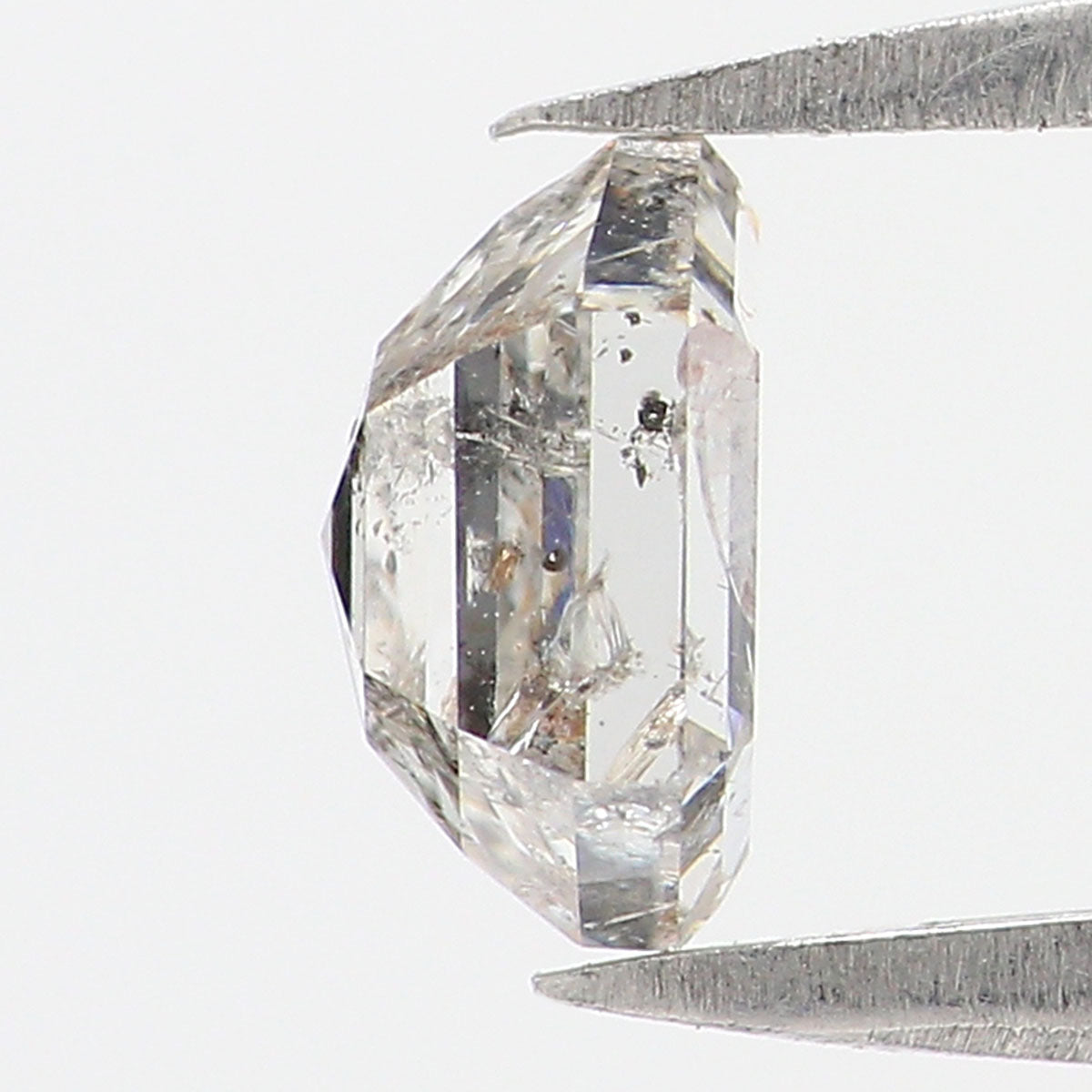0.84 CT Natural Loose Hexagon Shape Diamond Salt And Pepper Hexagon Diamond 6.20 MM Natural White -G Color Hexagon Rose Cut Diamond QL2687