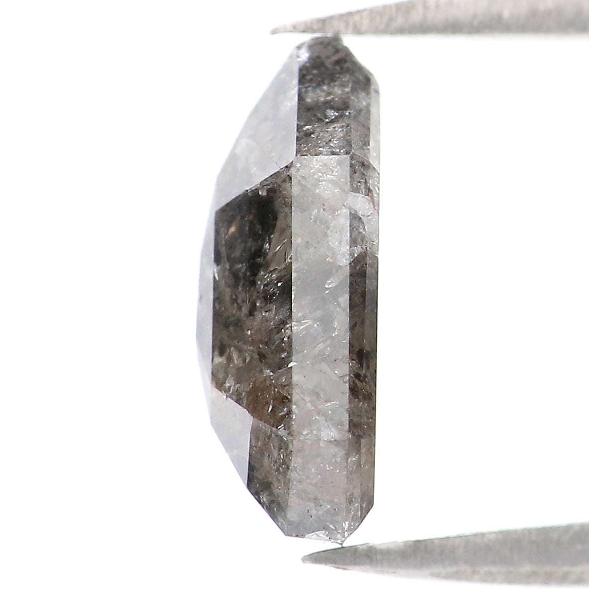 2.30 CT Natural Loose Bullet Shape Diamond Salt And Pepper Bullet Diamond 10.75 MM Natural Black Grey Bullet Diamond Rose Cut Diamond LQ8074