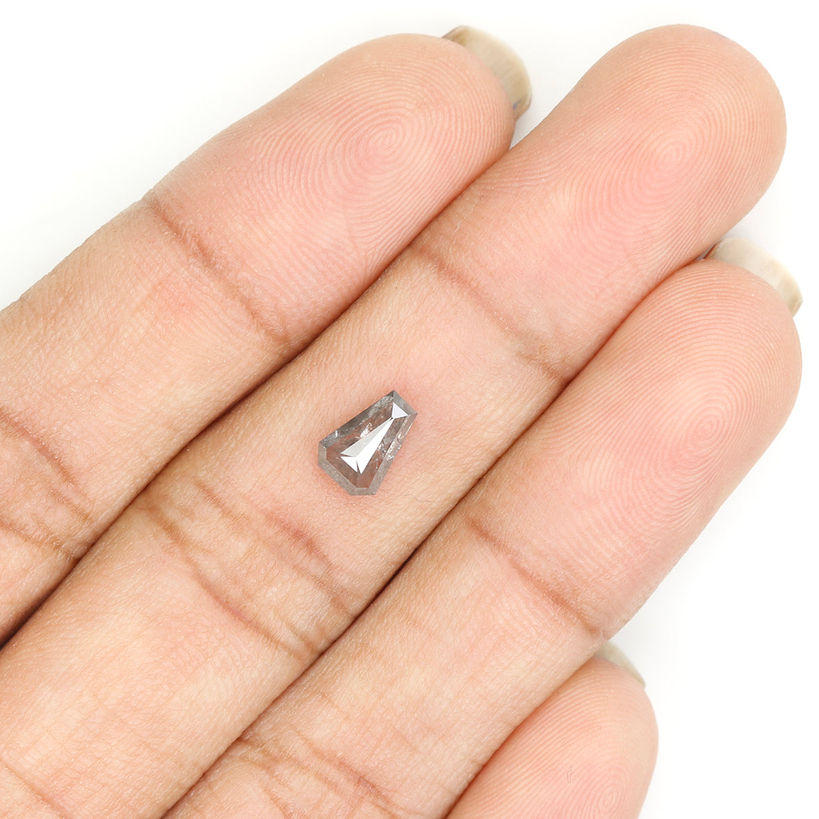 0.69 CT Natural Loose Coffin Shape Diamond Salt And Pepper Coffin Cut Diamond 6.90 MM Natural Black Grey Color Coffin Rose Cut Diamond QL506