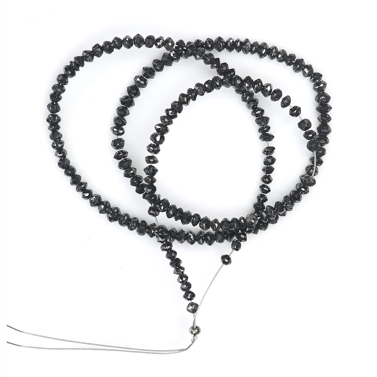 13.20 CT Natural Loose Bead Shape Diamond Black Color Bead Rose Cut Diamond 1.90 MM Natural Loose Black Diamond Bead Drilled Diamond LQ1689