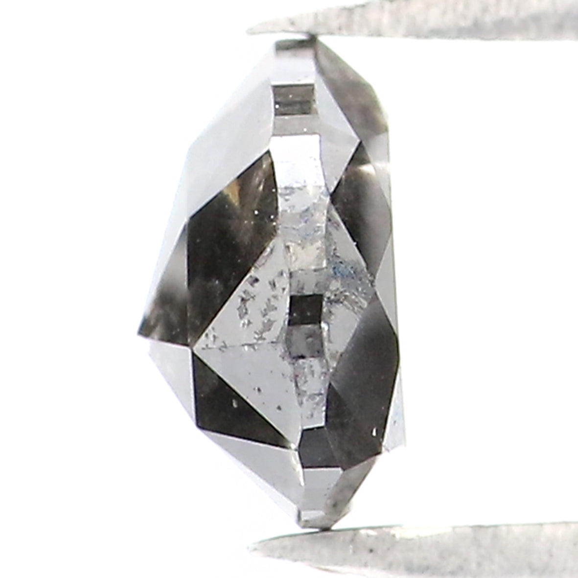 0.51 CT Natural Loose Pear Shape Diamond Salt And Pepper Pear Rose Cut Diamond 5.30 MM Black Grey Color Pear Shape Rose Cut Diamond KQ1979