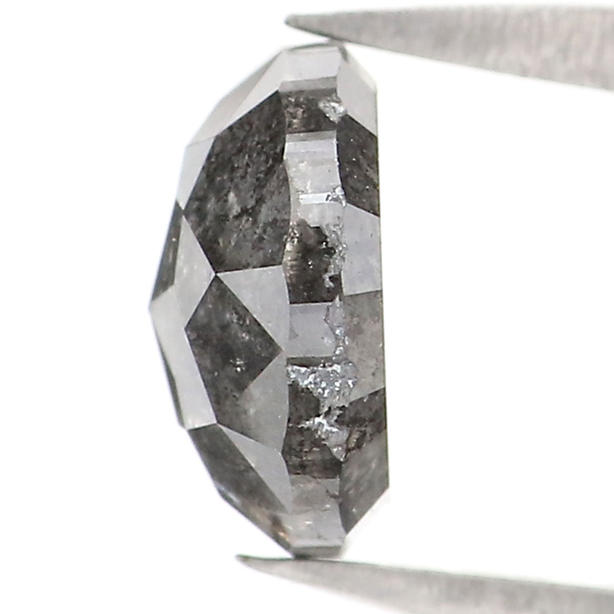 1.35 CT Natural Loose Round Rose Cut Diamond Salt And Pepper Round Diamond 6.85 MM Natural Loose Black Grey Color Rose Cut Diamond LQ827