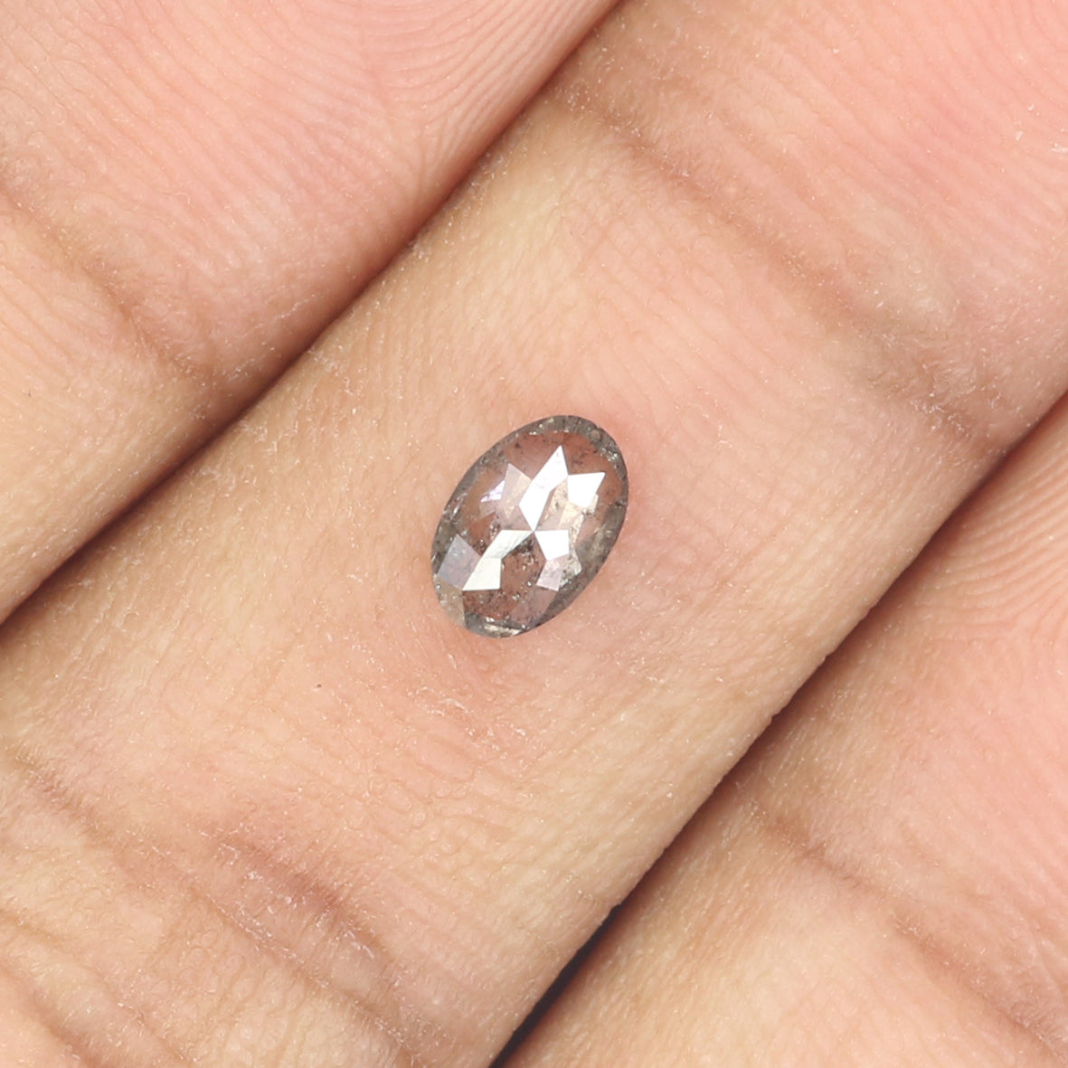 0.40 CT Natural Loose Oval Shape Diamond Salt And Pepper Oval Cut Diamond 5.85 MM Natural Loose Black Grey Color Oval Rose Cut Diamond LQ244