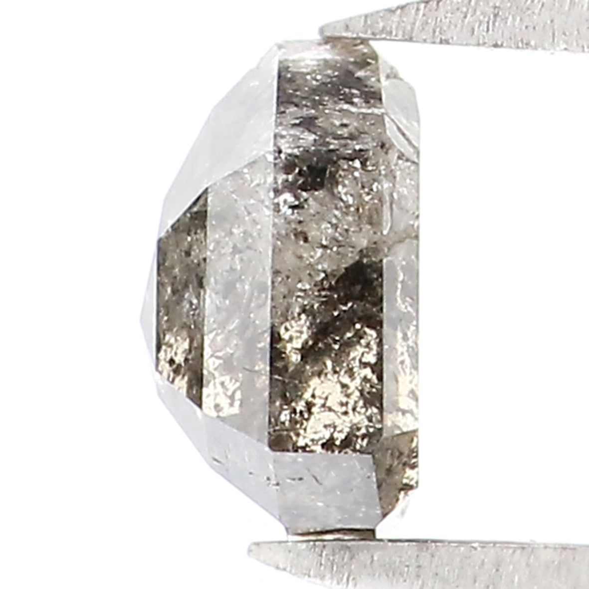 0.69 CT Natural Loose Shield Shape Diamond Salt And Pepper Shield Diamond 5.30 MM Natural Black Grey Color Shield Rose Cut Diamond LQ7095