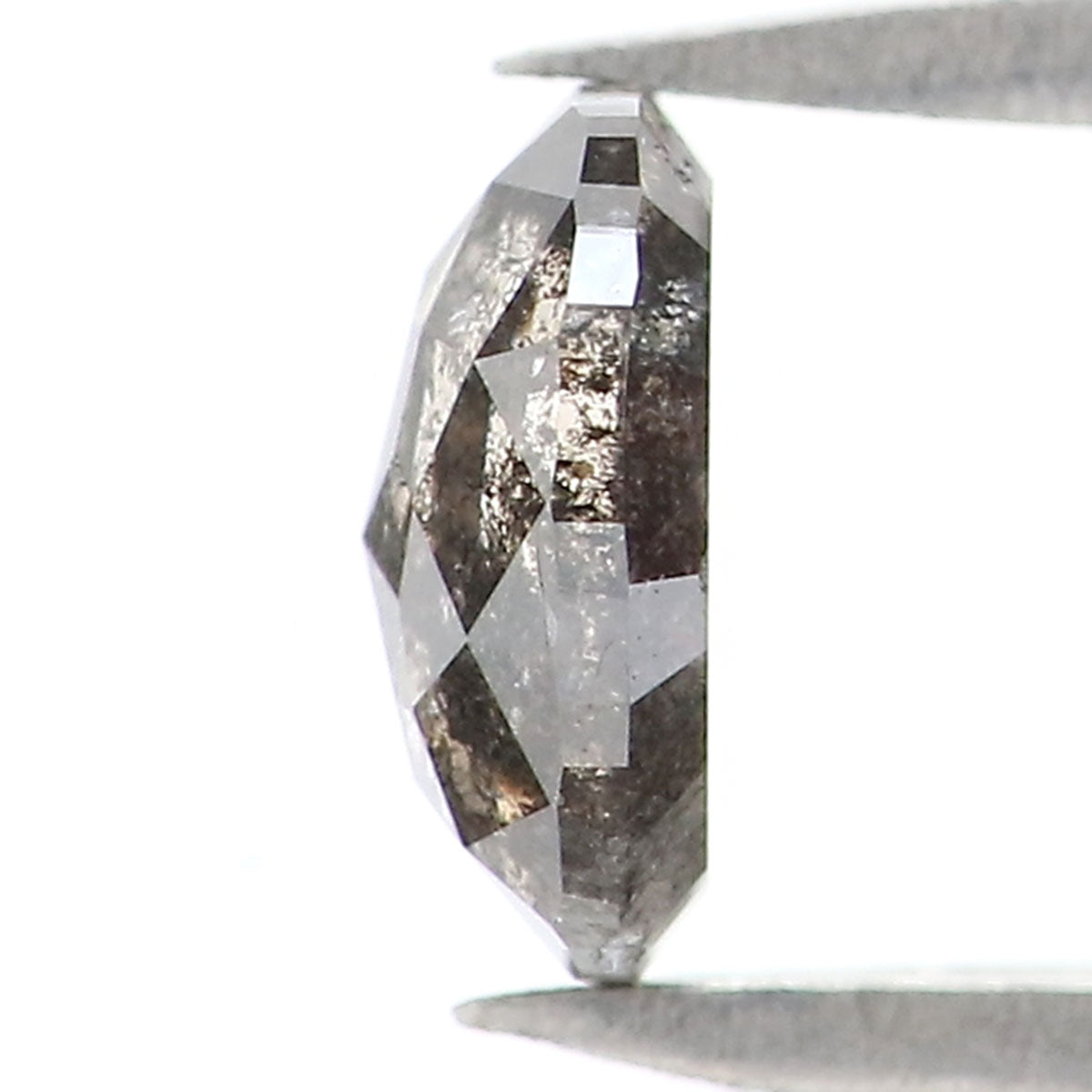 0.40 Ct Natural Loose Oval Shape Diamond Salt And Pepper Oval Diamond 5.25 MM Natural Diamond Black Grey Color Oval Rose Cut Diamond LQ2477