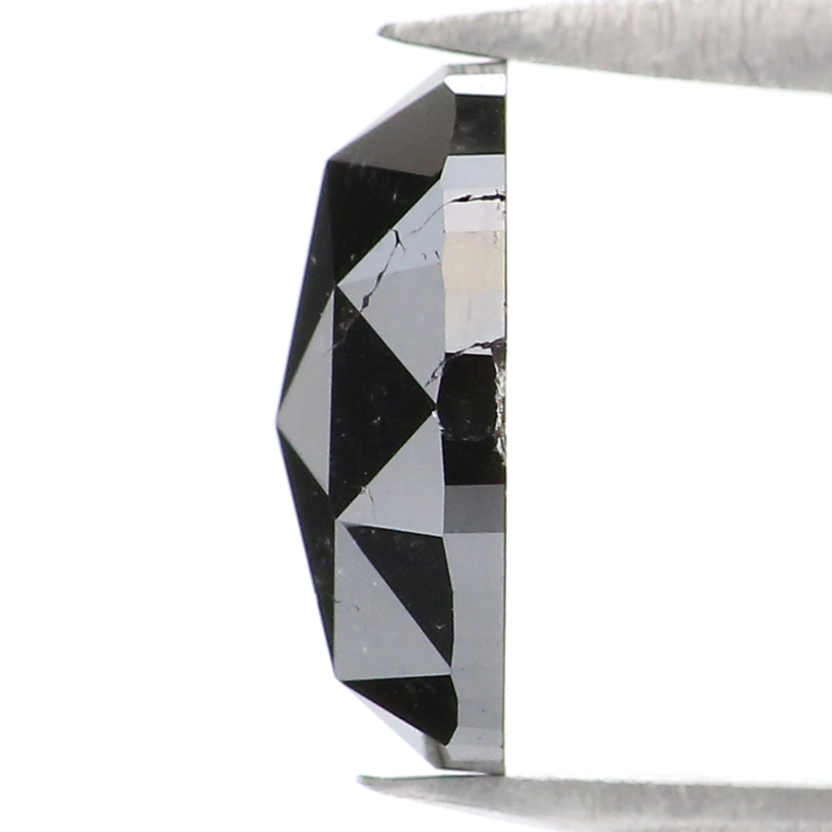 1.06 CT Natural Loose Oval Shape Diamond Black Color Oval Cut Diamond 8.30 MM Natural Loose Black Color Diamond Oval Rose Cut Diamond KQ2514