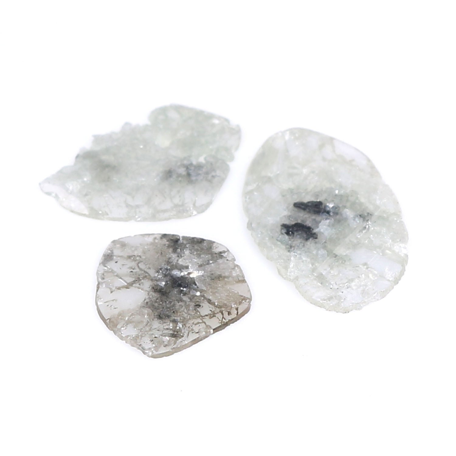 1.73 CT Natural Loose Slice Shape Diamond Grey Color Slice Cut Diamond 8.90 MM Natural Loose Grey Color Slice Irregular Cut Diamond LQ6351