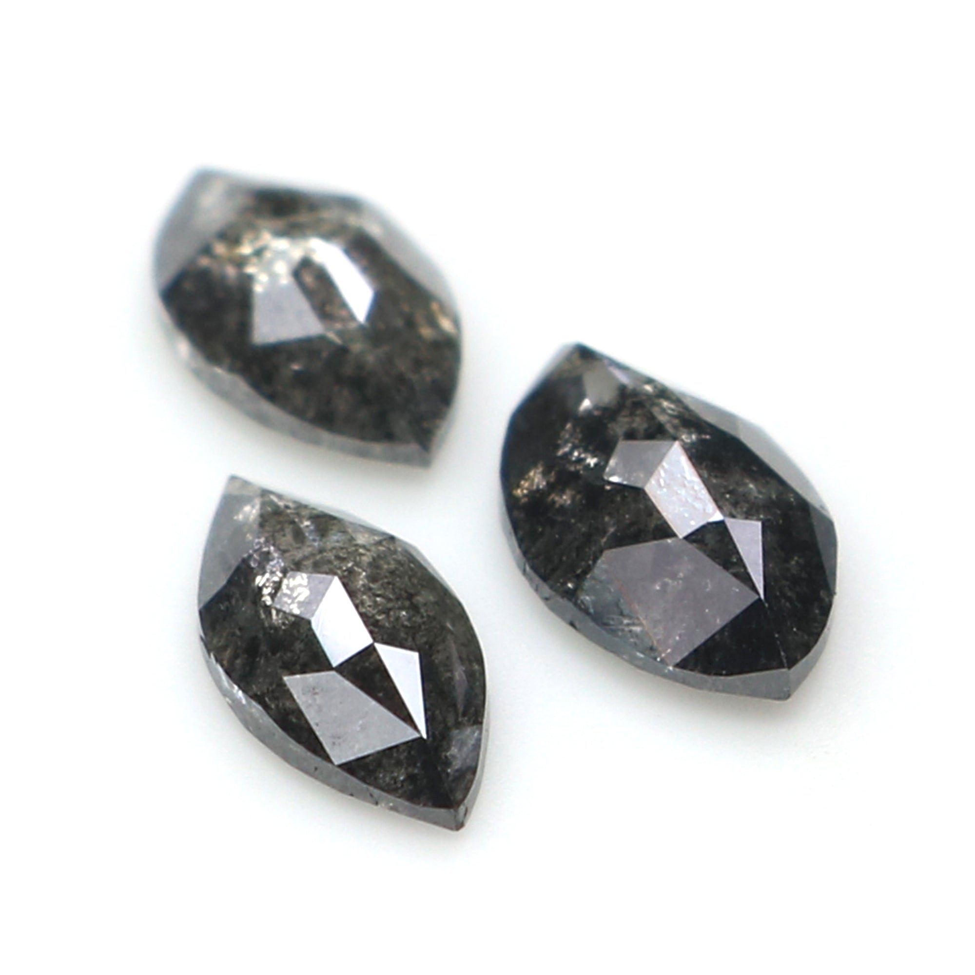 0.97 CT Natural Loose Marquise Shape Diamond Salt And Pepper Marquise Rose Cut Diamond 6.30 MM Black Grey Color Marquise Cut Diamond QL2559