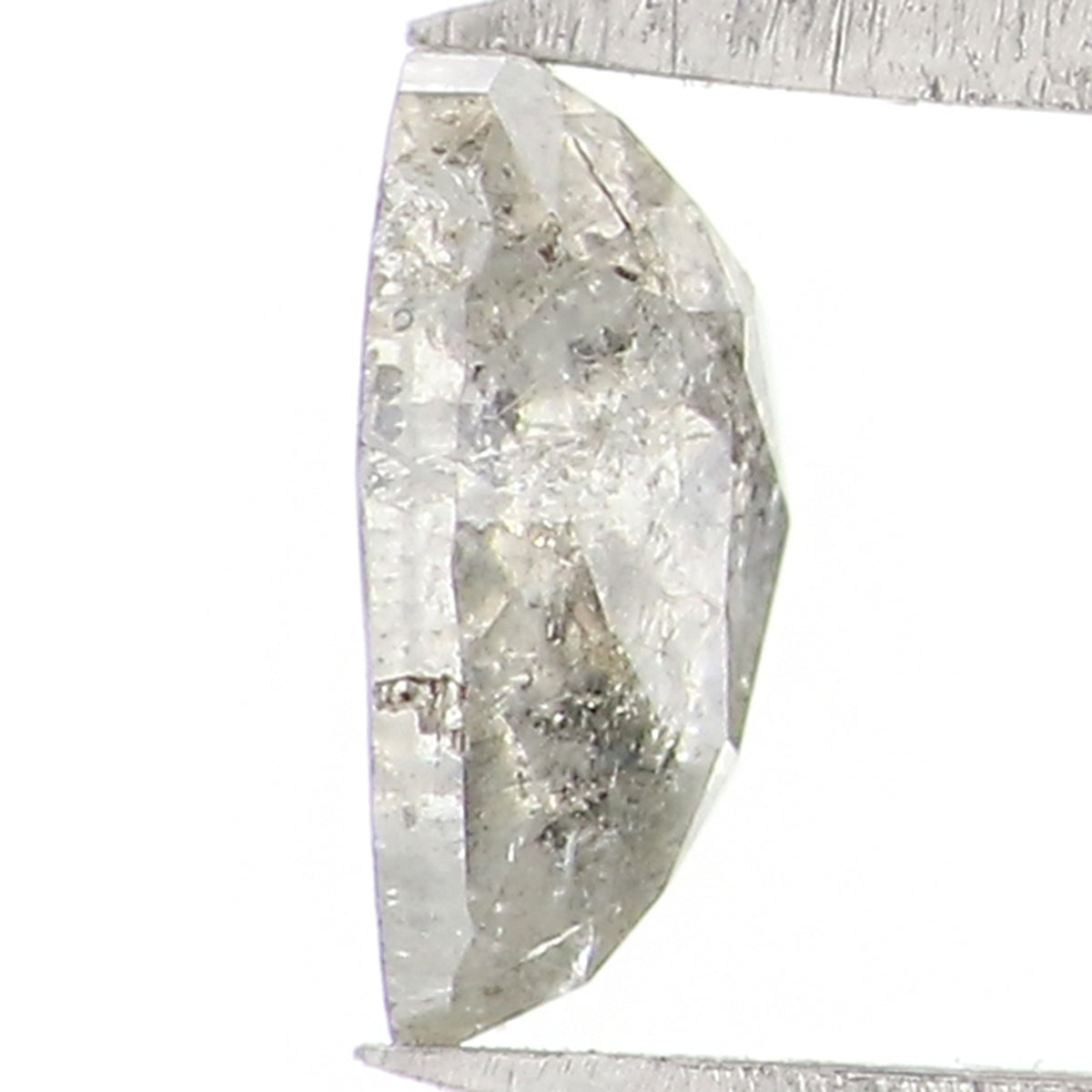 0.69 Ct Natural Loose Heart Shape Diamond Salt And Pepper Diamond 5.60 MM Natural Diamond Black Grey Color Heart Rose Cut Diamond QL1624