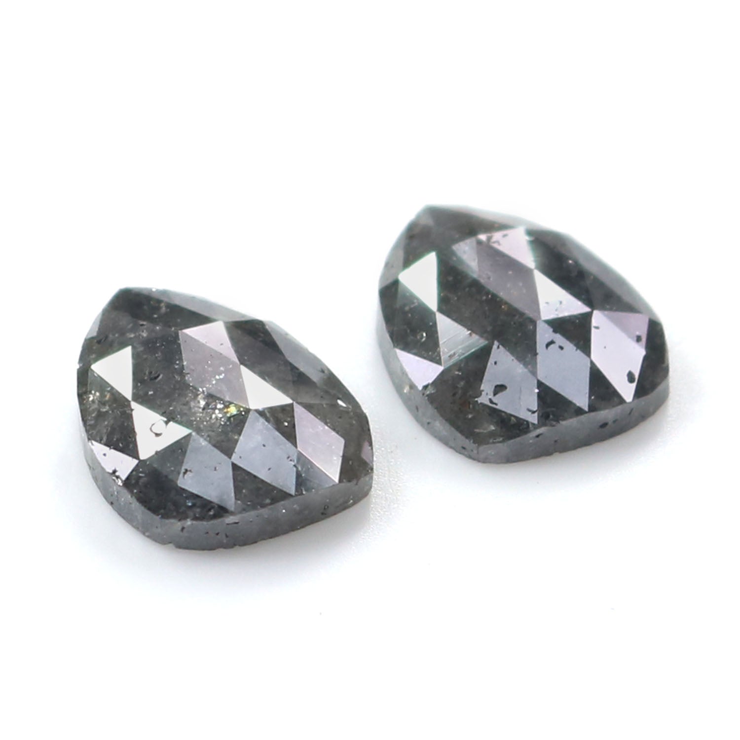 3.11 CT Natural Loose Pear Pair Diamond Grey Color Pear Cut Diamond 9.20 MM Natural Loose Pear Rose Cut Diamond Pear Cut Pair Diamond LQ6894