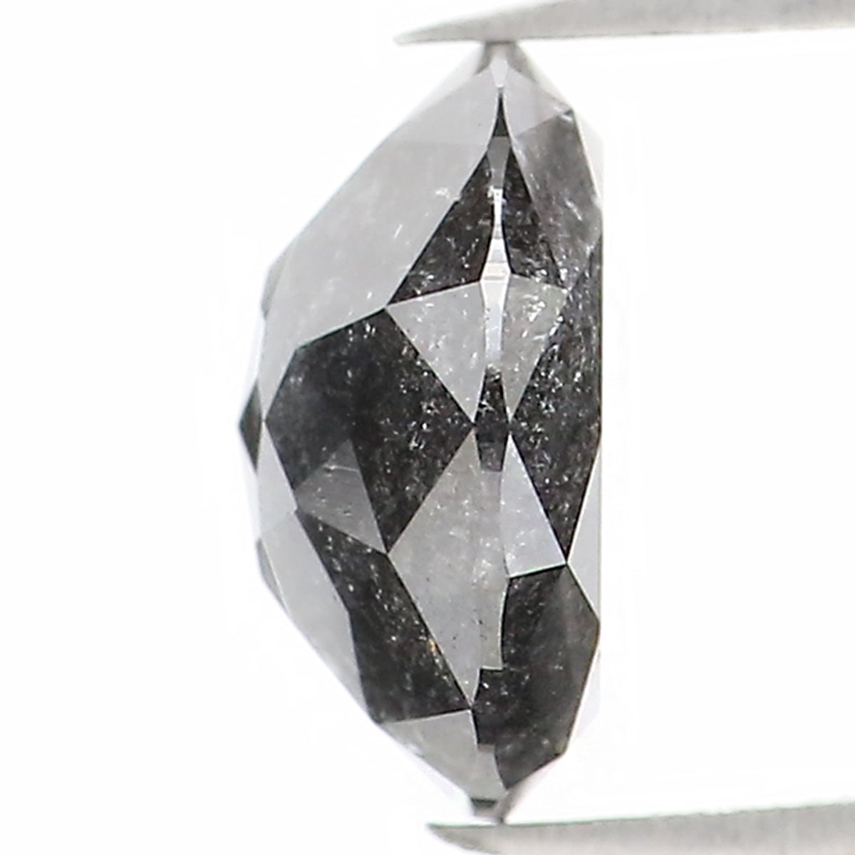 1.21 CT Natural Loose Round Rose Cut Diamond Salt And Pepper Round Diamond 6.80 MM Natural Loose Black Grey Color Rose Cut Diamond LQ1164