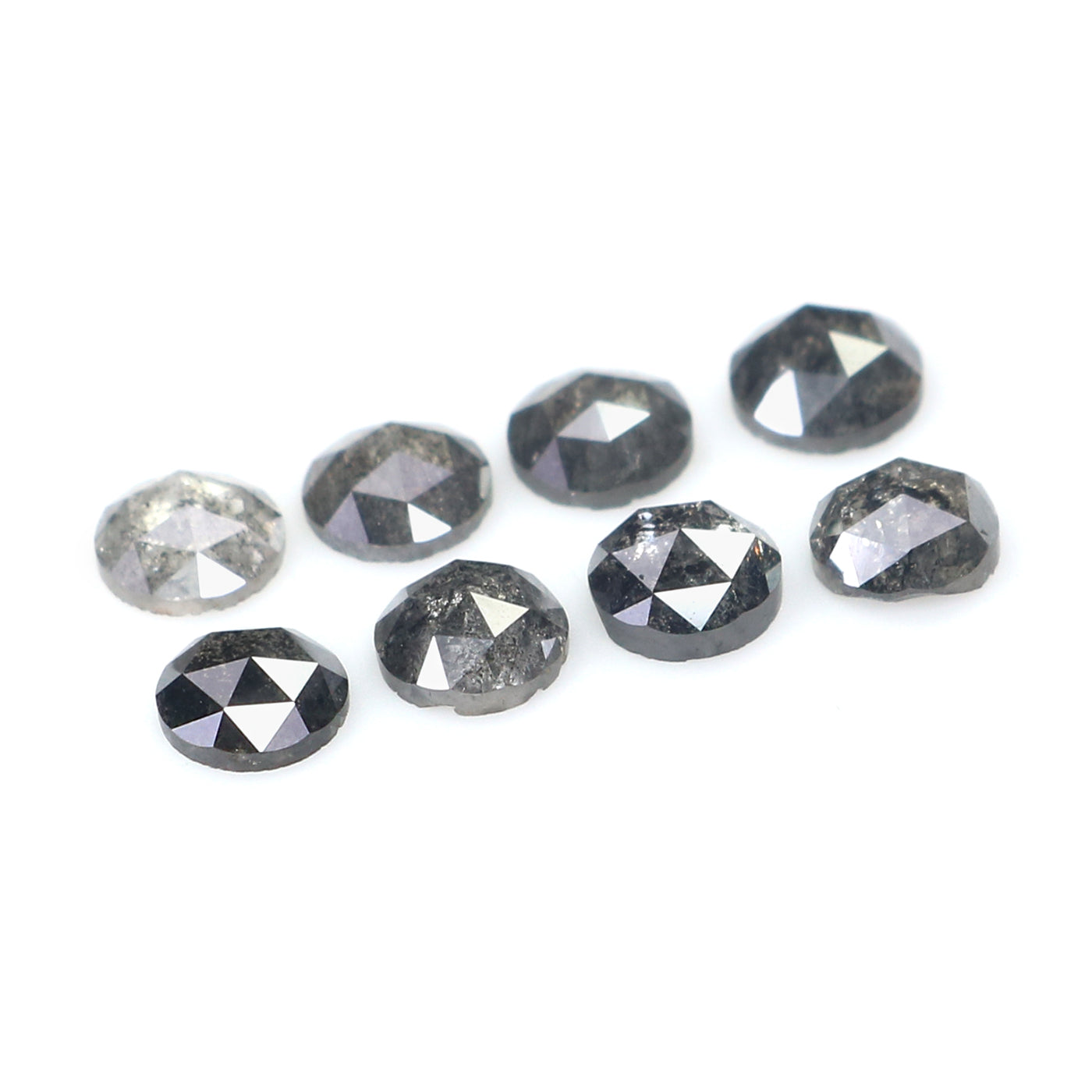 Natural Loose Rose Cut Salt And Pepper Diamond Black Grey Color 1.40 CT 3.53 MM Rose Cut Shape Diamond KDL2391