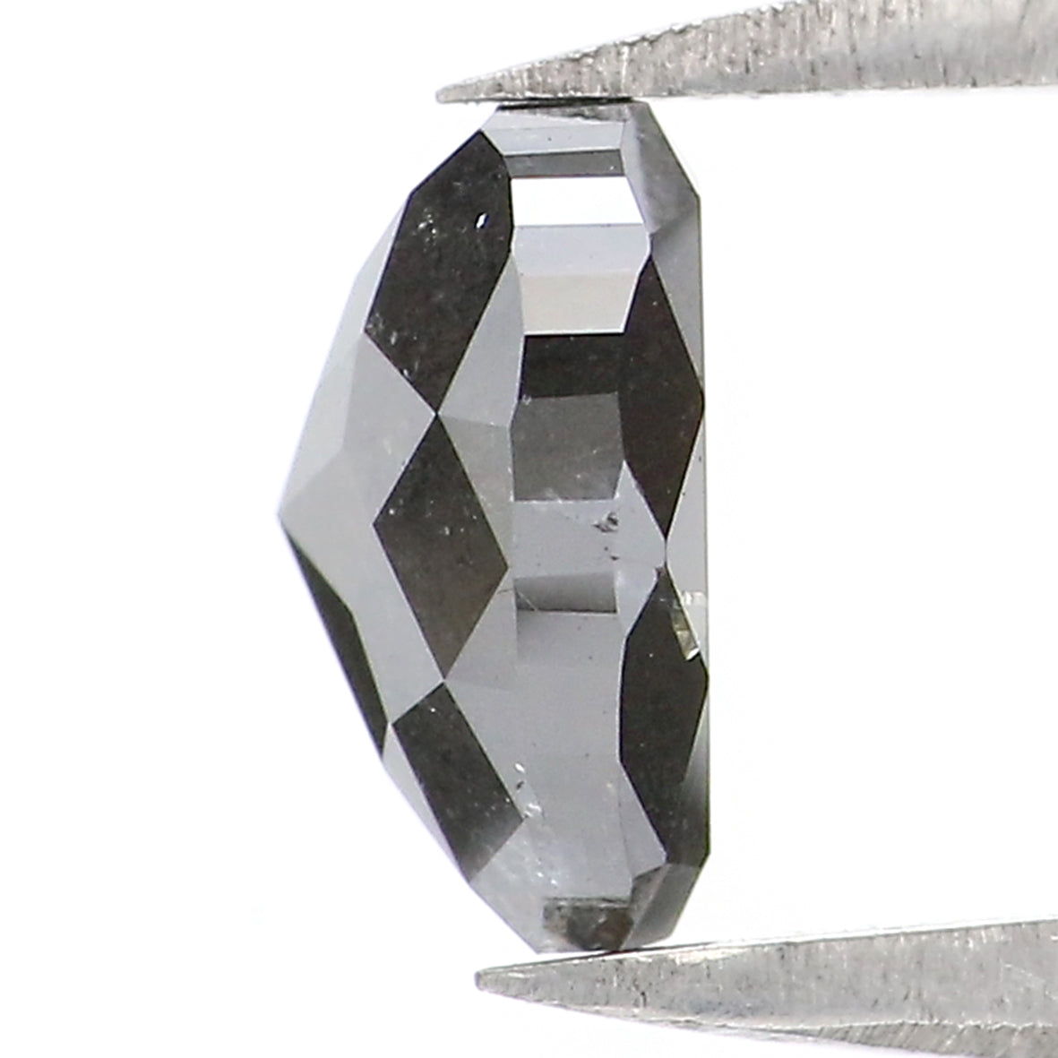 1.45 CT Natural Loose Heart Shape Diamond Salt And Pepper Heart Rose Cut Diamond 6.45 MM Black Grey Color Heart Rose Cut Diamond QL1943
