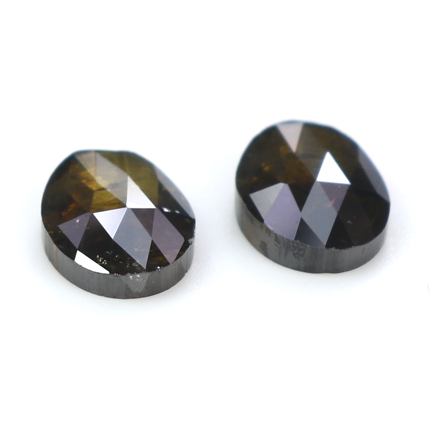 1.62 CT Natural Loose Oval Cut Pair Diamond Brown Color Oval Shape Diamond 7.30 MM Natural Loose Brown Color Oval Rose Cut Diamond KQ1664