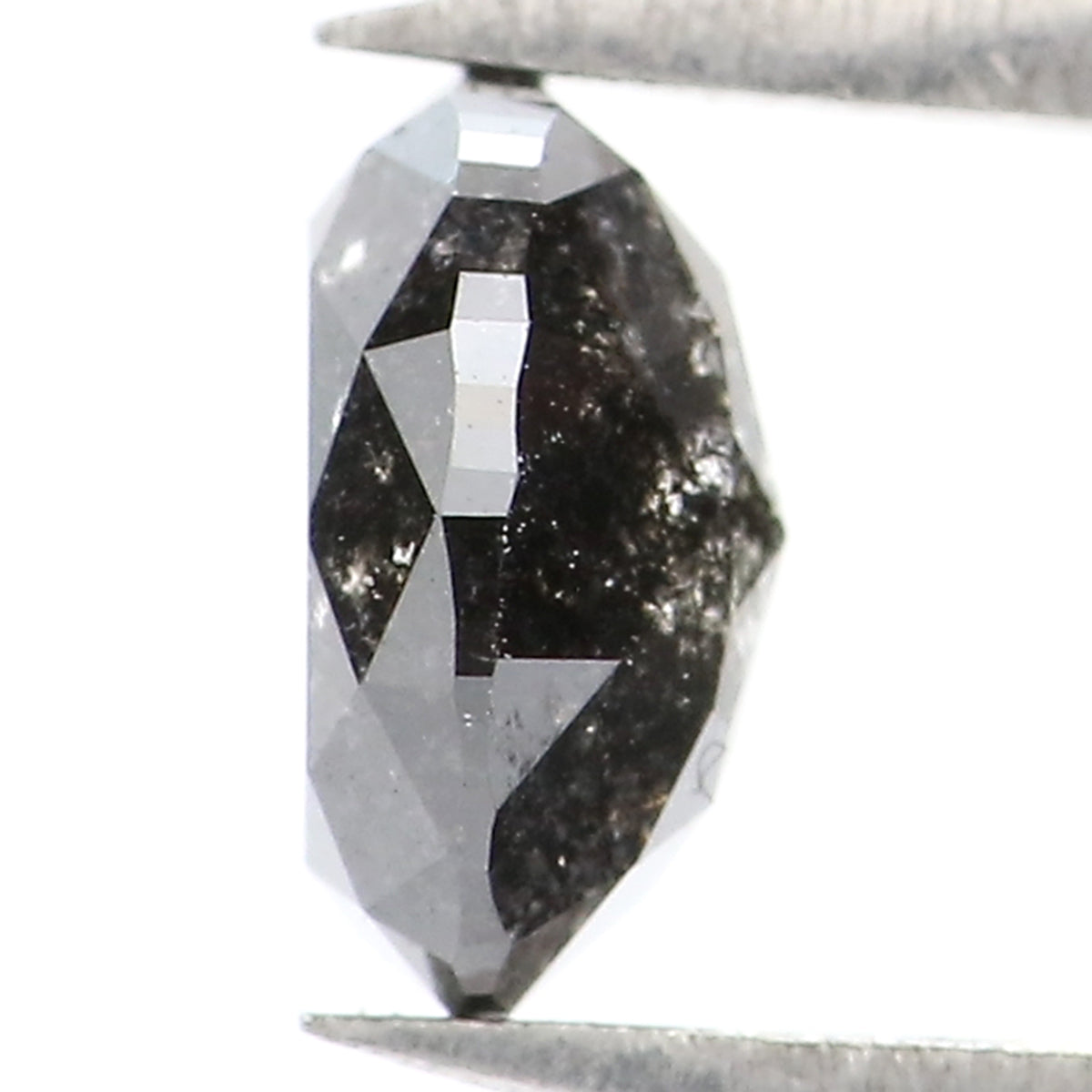 0.74 CT Natural Loose Oval Shape Diamond Salt And Pepper Oval Rose Cut Diamond 6.05 MM Black Grey Color Oval Shape Rose Cut Diamond QL1911
