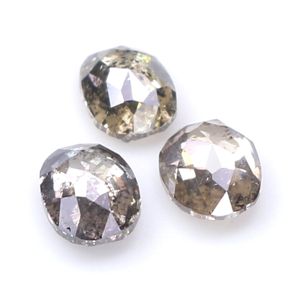 Natural Loose Oval Salt And Pepper Diamond Brown Color 0.72 CT 4.35 MM Oval Rose Cut Shape Diamond L592