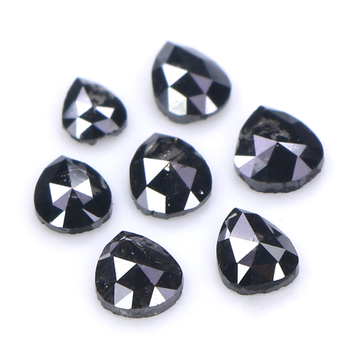 1.41 CT Natural Loose Pear Shape Diamond Black Color Pear Cut Diamond 4.00 MM Natural Black Color Diamond Pear Rose Cut Diamond LQB1619