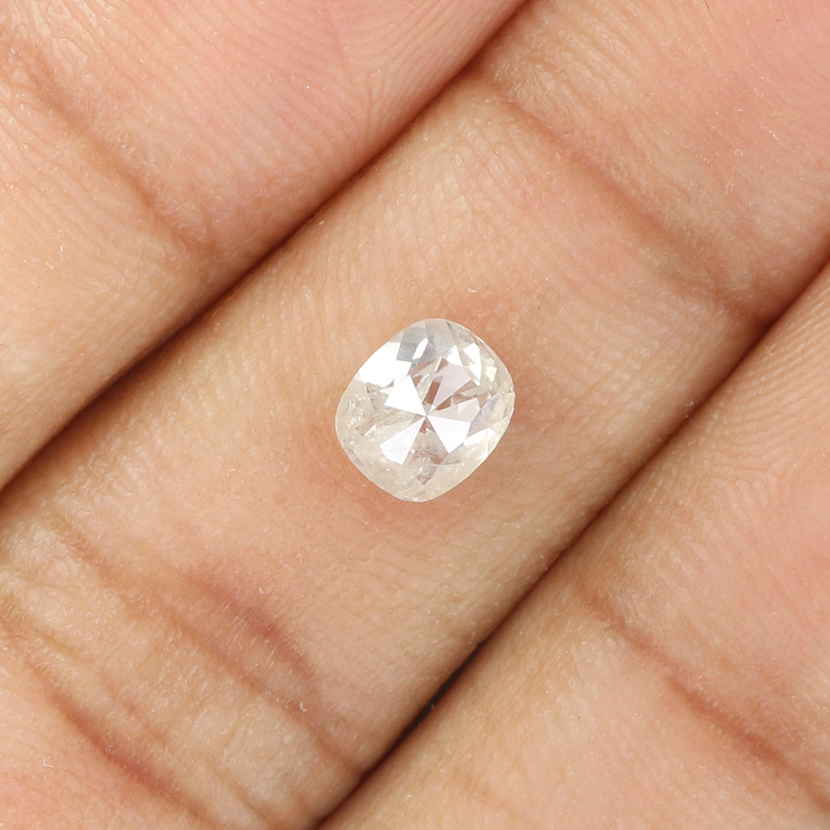 0.94 Ct Natural Loose Diamond, Cushion Diamond, Milky White Diamond, Polished Diamond, Rose Cut Diamond, Rustic Diamond KDL5089