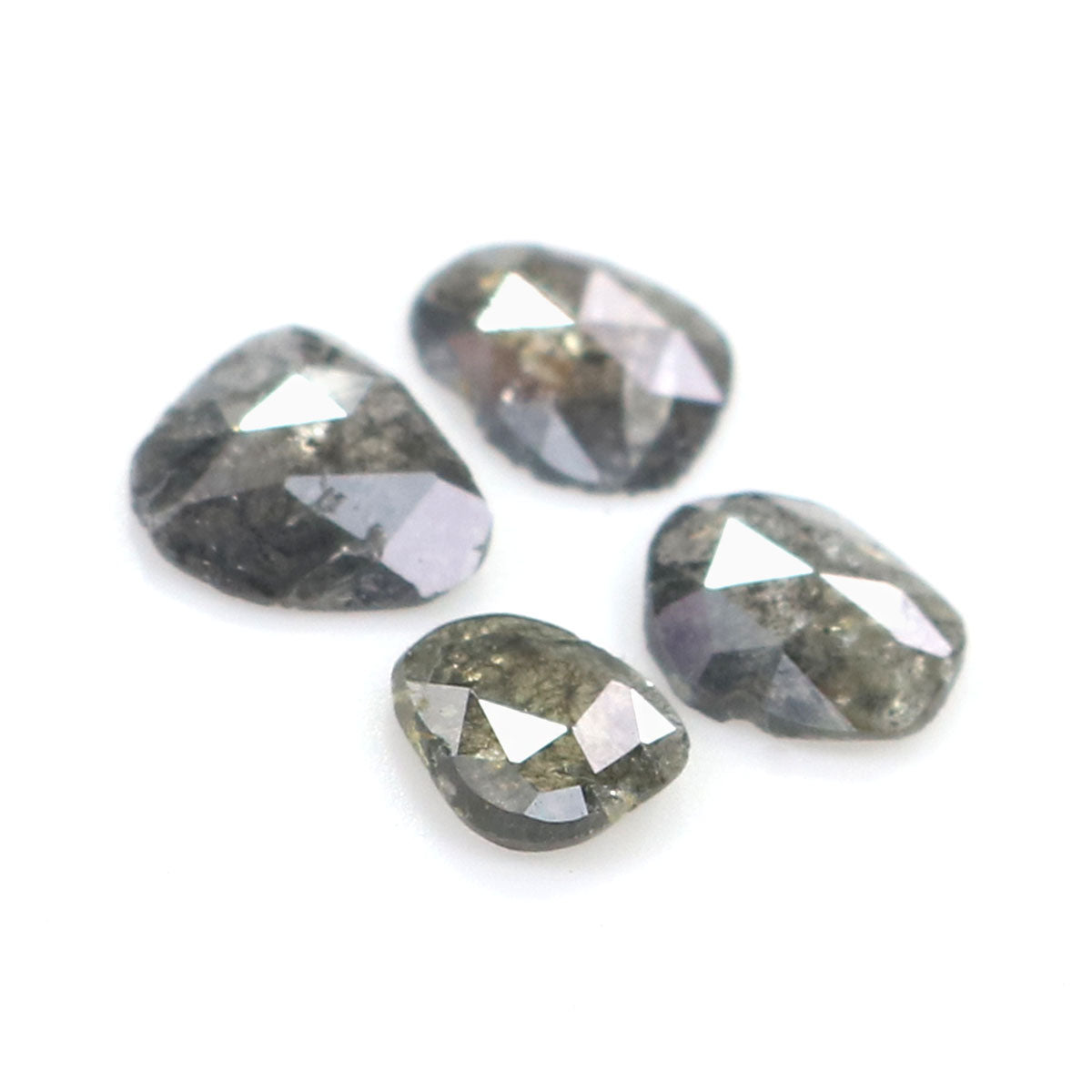 Natural Loose Slice Salt And Pepper Diamond Black Grey Color 1.02 CT 4.81 MM Slice Shape Rose Cut Diamond L2513