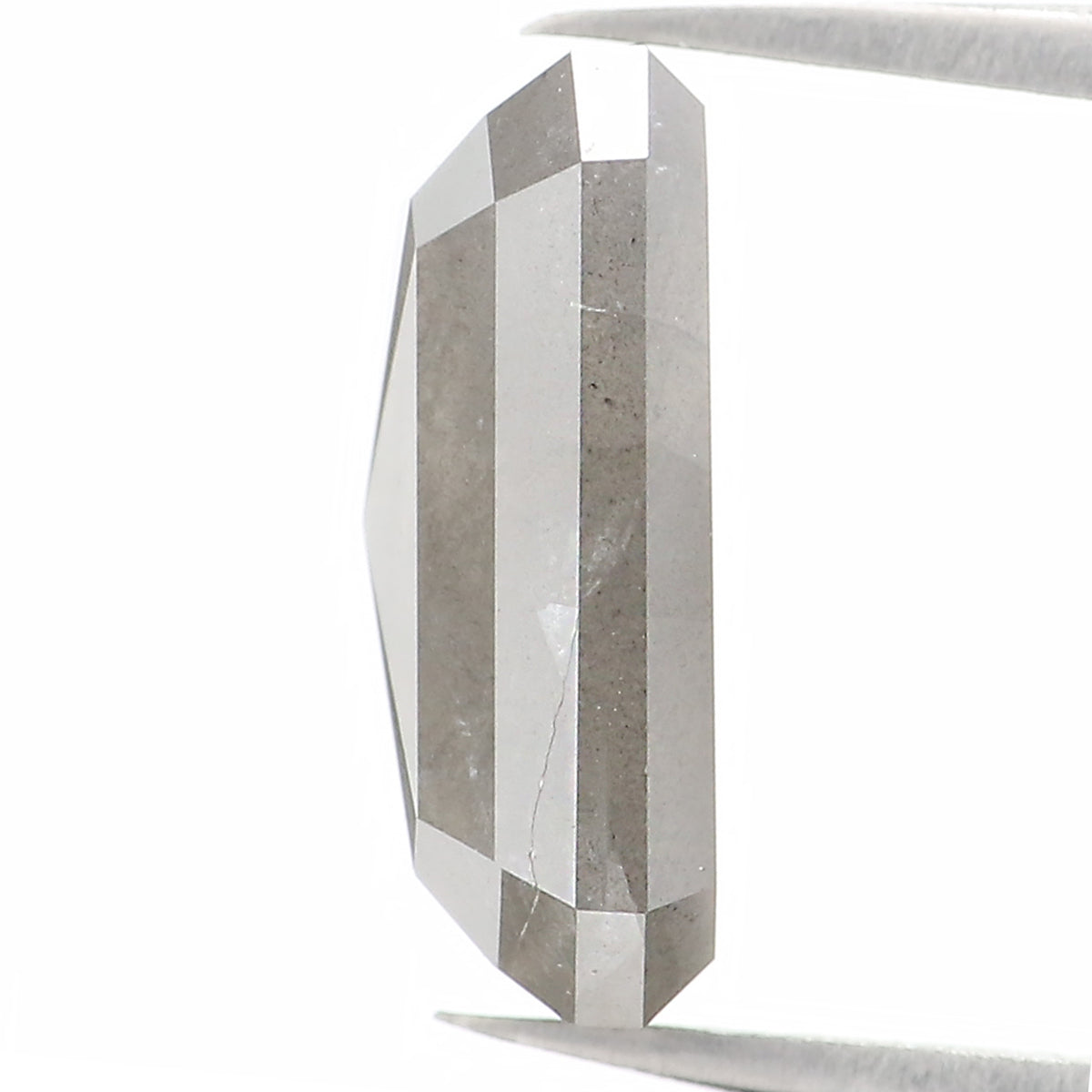 3.06 CT Natural Loose Emerald Shape Diamond Salt And Pepper Emerald Shape Diamond 10.50 MM Grey Color Emerald Rose Cut Diamond QL1155