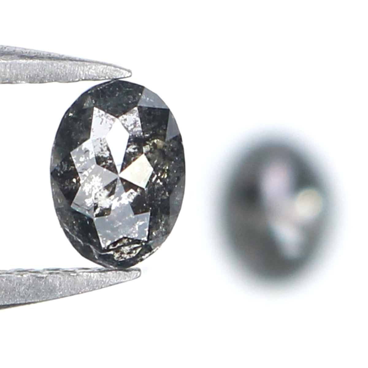 Natural Loose Oval Diamond, Salt And Pepper Oval Diamond, Natural Loose Diamond, Oval Rose Cut Diamond, 0.49 CT Oval Shape Diamond KDL2772
