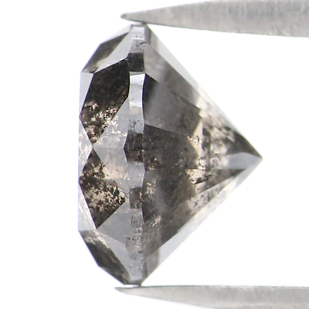 Natural Loose Round Brilliant Cut Salt And Pepper Diamond Black Grey Color 1.72 CT 7.17 MM Round Cut Diamond L2399