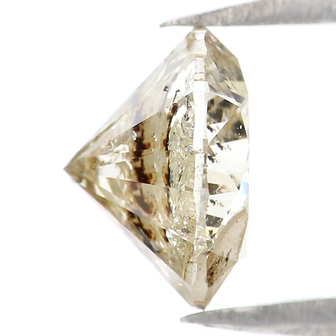Natural Loose Round Brown Color Diamond 2.01 CT 7.85 MM Round Brilliant Cut Diamond KDL405