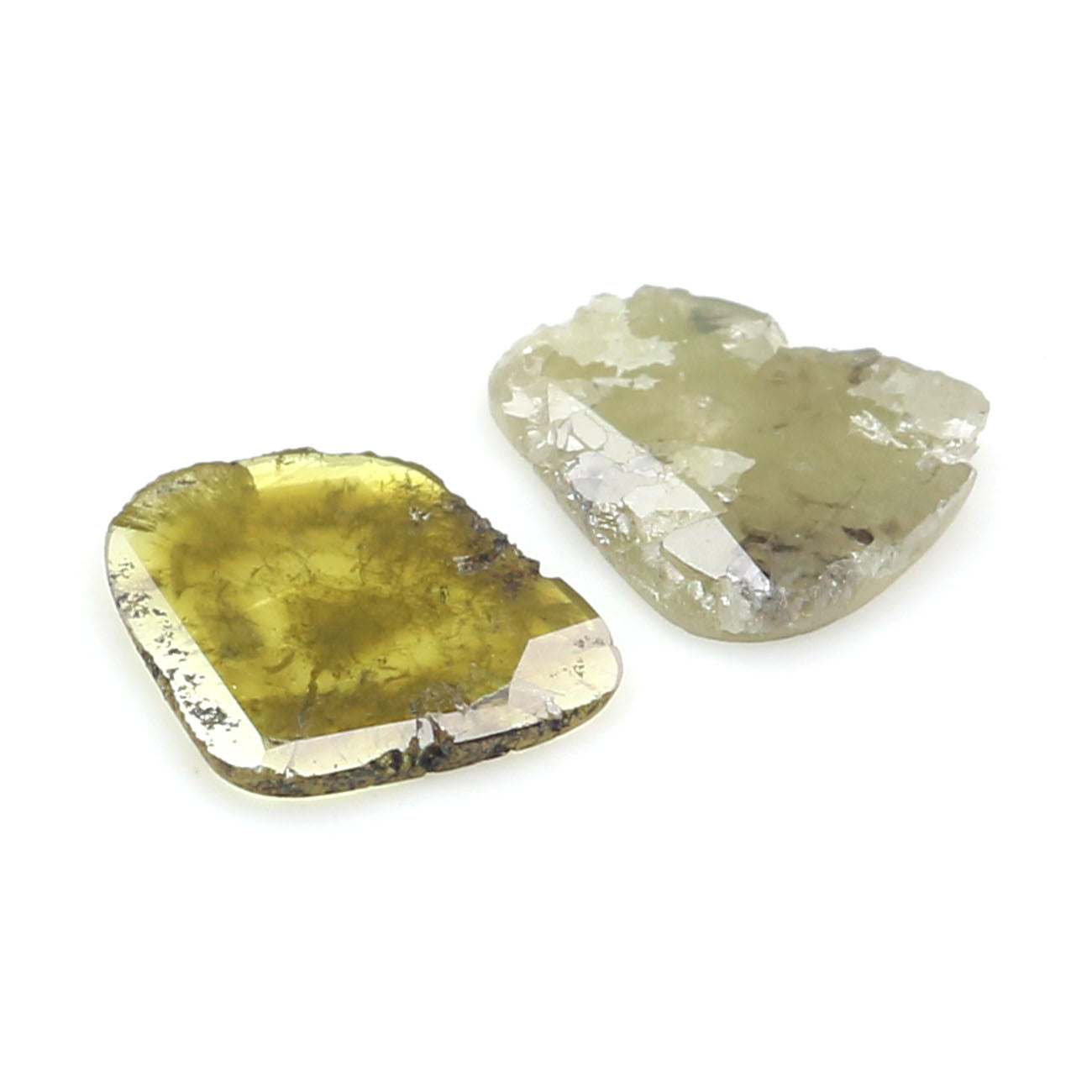 1.44 CT Natural Loose Slice Shape Diamond Yellow Color Slice Cut Diamond 8.10 MM Natural Loose Grey Color Slice Irregular Cut Diamond KQ2561