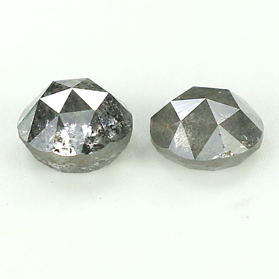 0.95 CT Natural Loose Round Rose Cut Pair Diamond Salt And Pepper Rose Cut Diamond 4.60 MM Natural Black Grey Round Rose Cut Diamond QL1006
