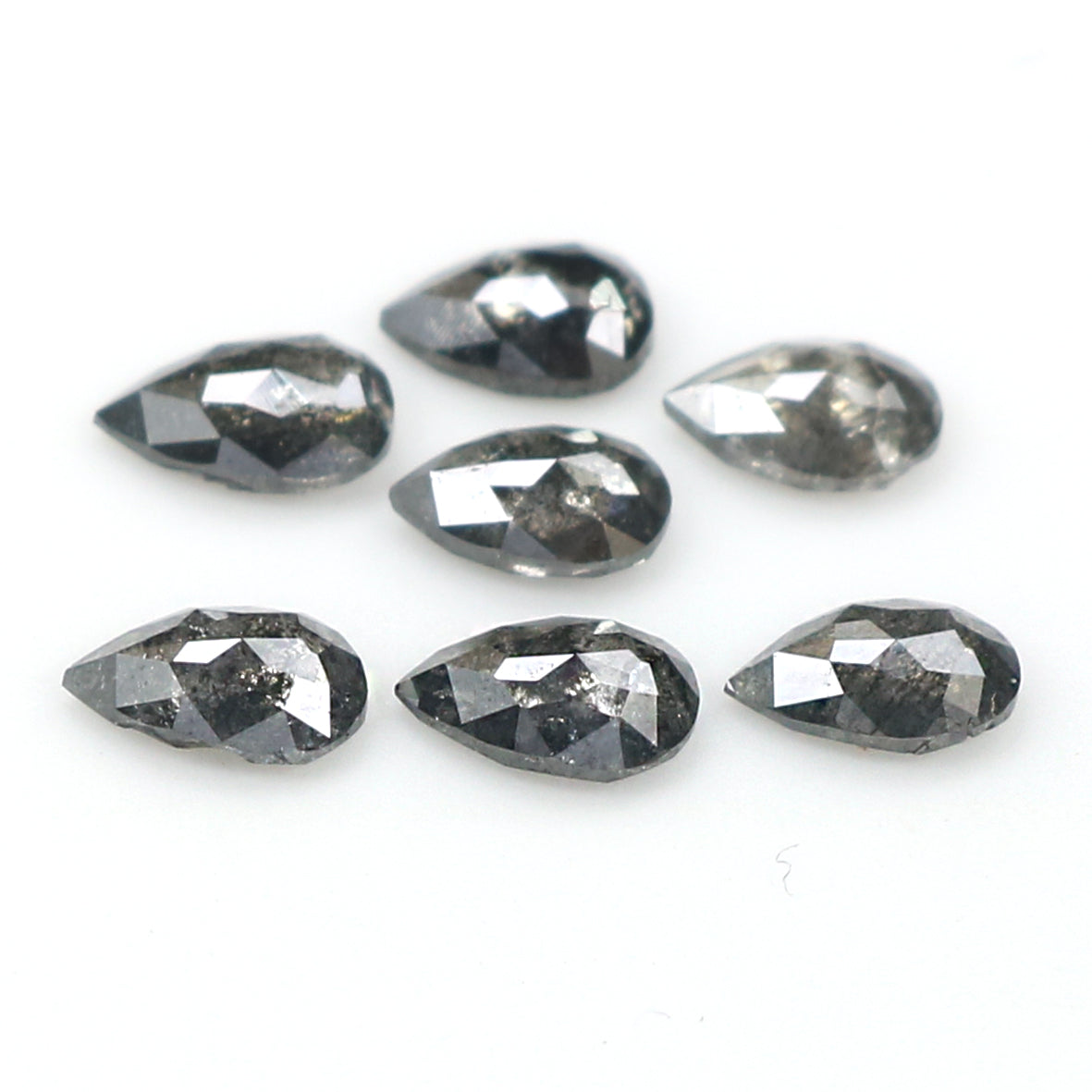 1.18 CT Natural Loose Pear Shape Diamond Salt And Pepper Pear Cut Diamond 4.30 MM Natural Black Grey Diamond Pear Rose Cut Diamond LQ1839