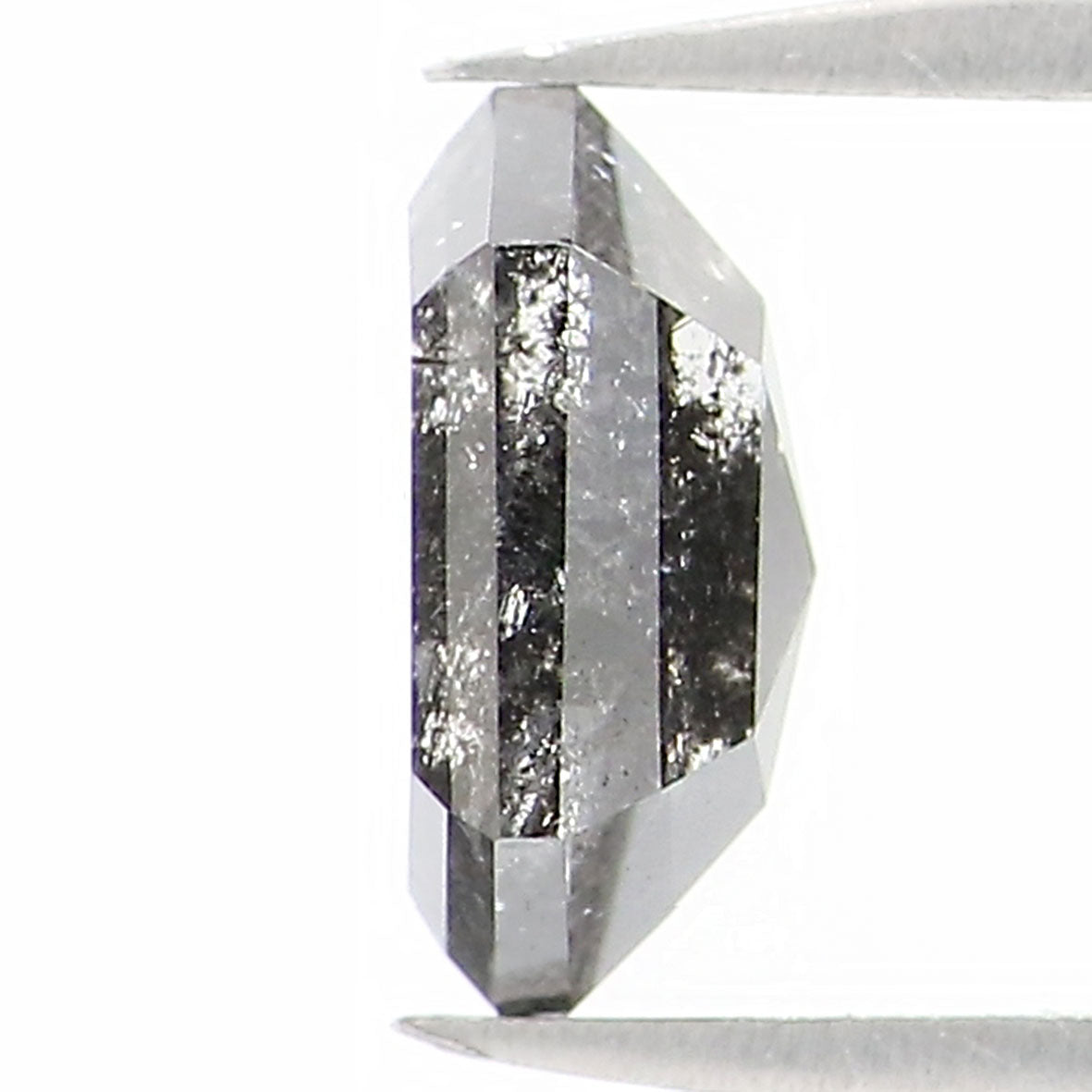 0.72 CT Natural Loose Hexagon Shape Diamond Salt And Pepper Hexagon Diamond 6.20 MM Black Grey Color Hexagon Shape Rose Cut Diamond QL1236