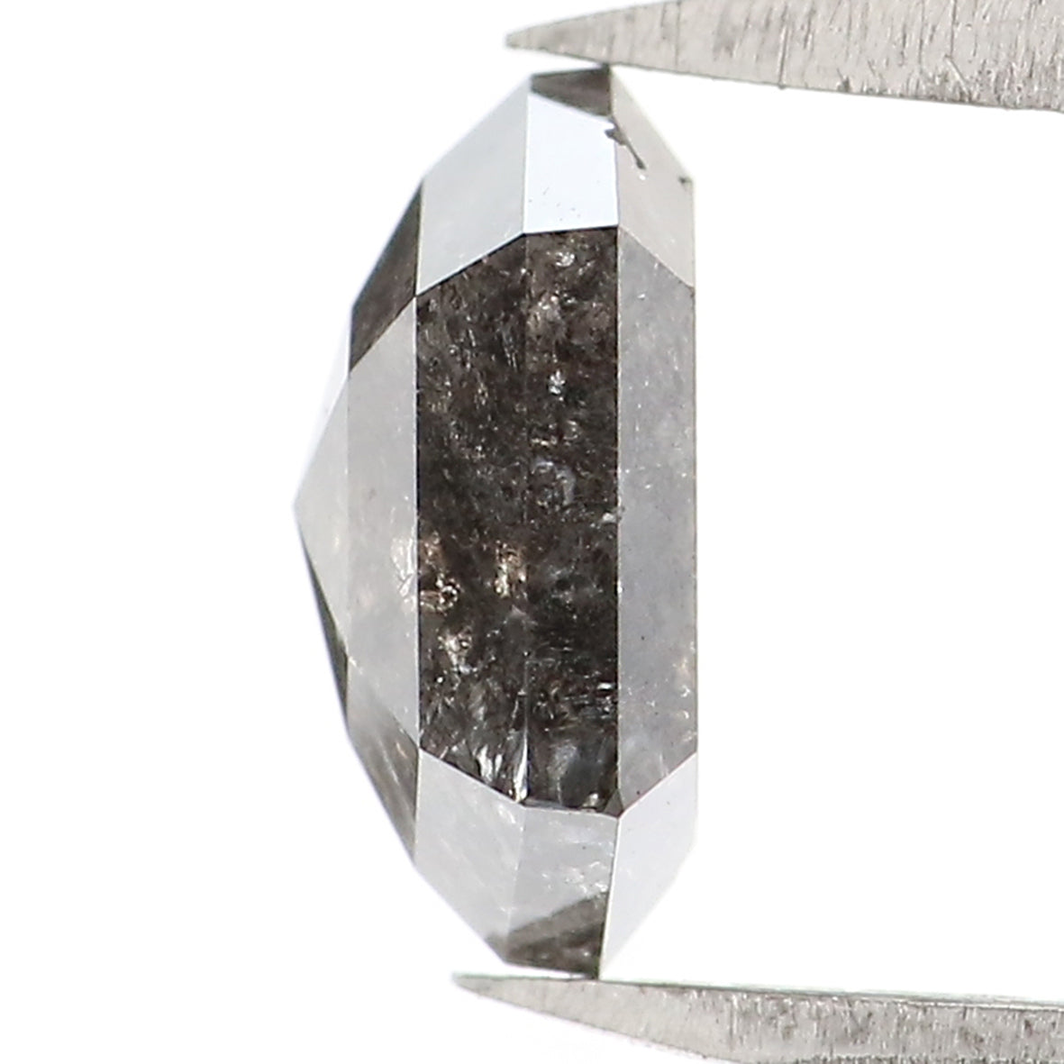 1.56 CT Natural Loose Hexagon Shape Diamond Salt And Pepper Hexagon Shape Diamond 7.85 MM Black Grey Color Hexagon Rose Cut Diamond LQ1539