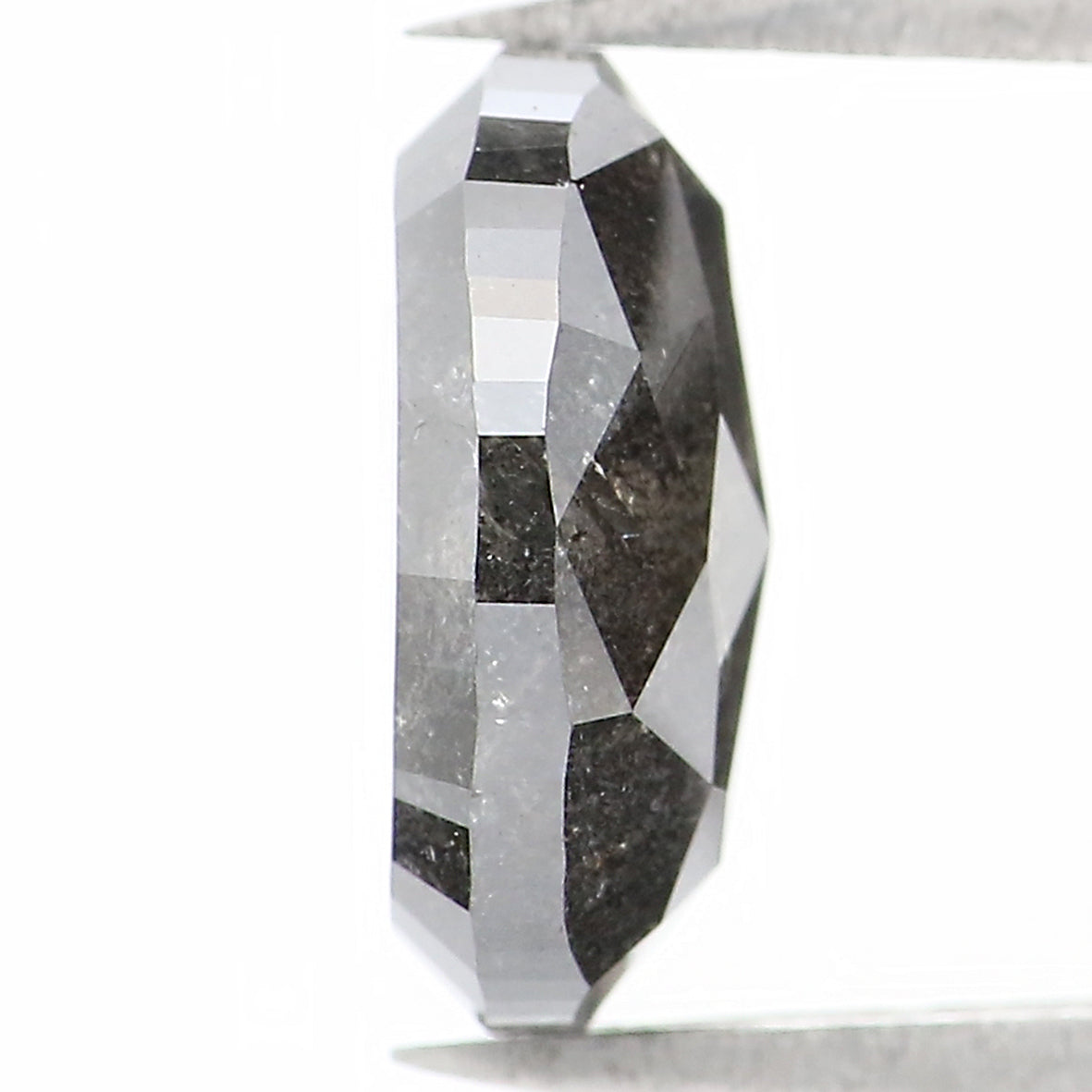 2.51 CT Natural Loose Oval Shape Diamond Salt And Pepper Oval Rose Cut Diamond 9.50 MM Black Grey Color Oval Shape Rose Cut Diamond QL1367