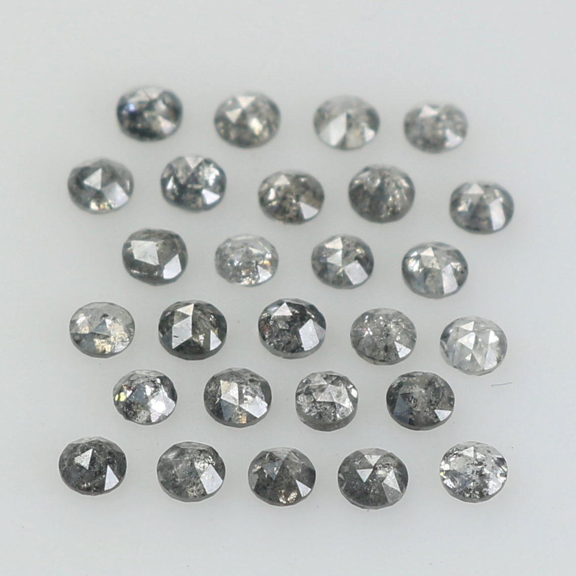 1.00 CT Natural Loose Diamond Round Rose Cut Salt And Pepper Black Gray Color I3 Clarity 2.00 MM Q200-1
