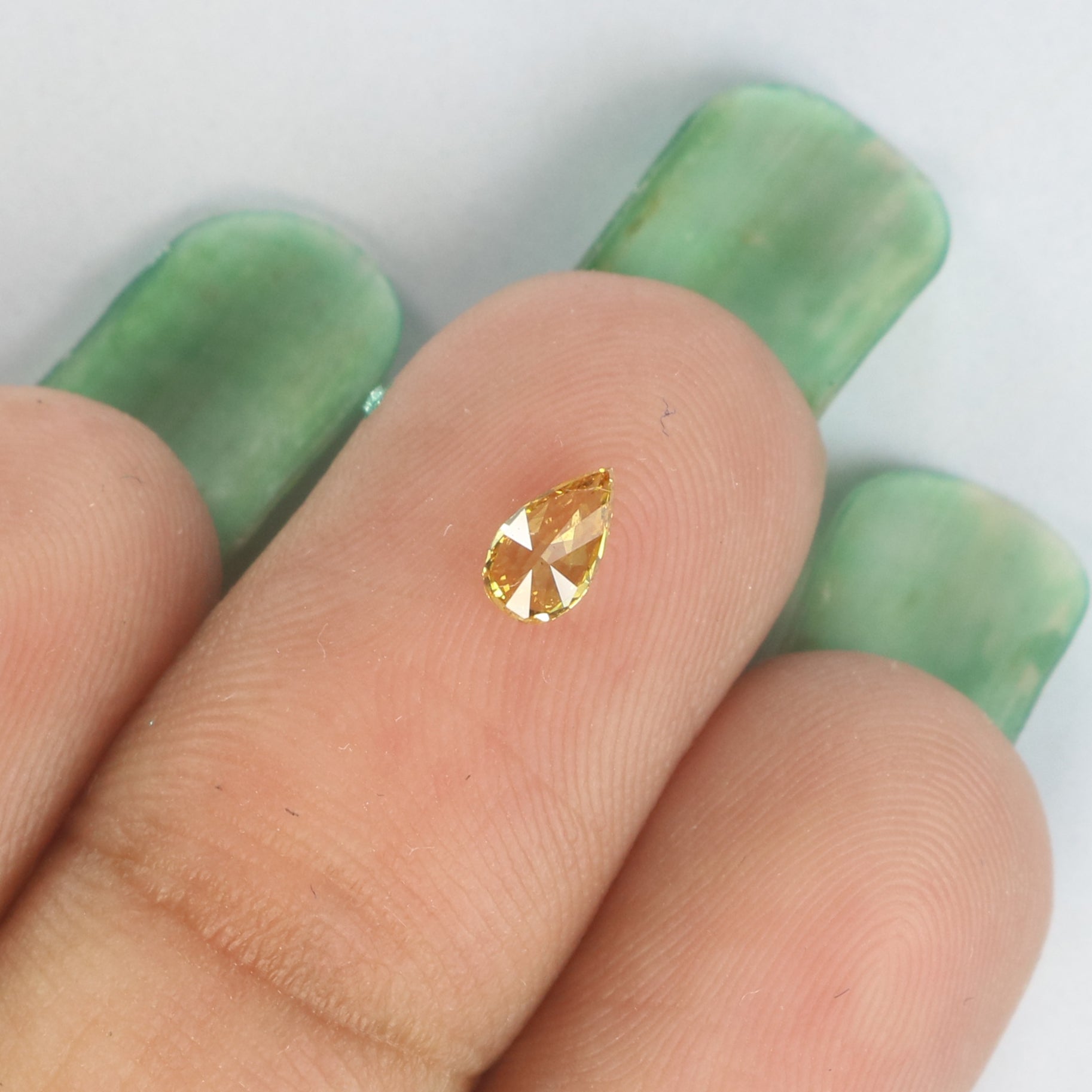 0.21 CT Natural Loose Pear Shape Diamond Yellow Color Pear Cut Diamond 5.25 MM Natural Loose Yellow Color Pear Brilliant Cut Diamond LQ8622