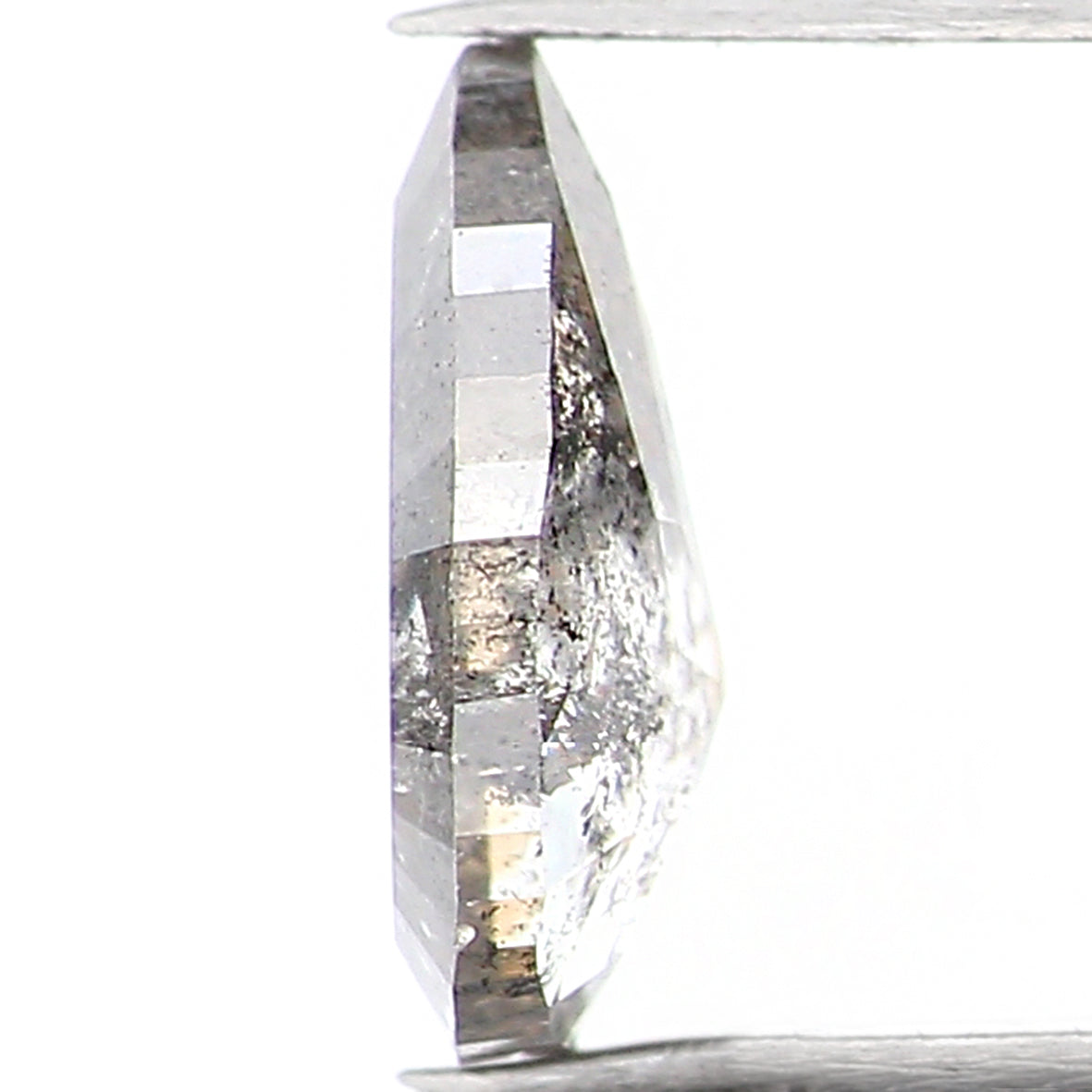 0.38 CT Natural Loose Pear Shape Diamond Salt And Pepper Pear Cut Diamond 5.80 MM Natural Black Grey Color Pear Rose Cut Diamond LQ1018