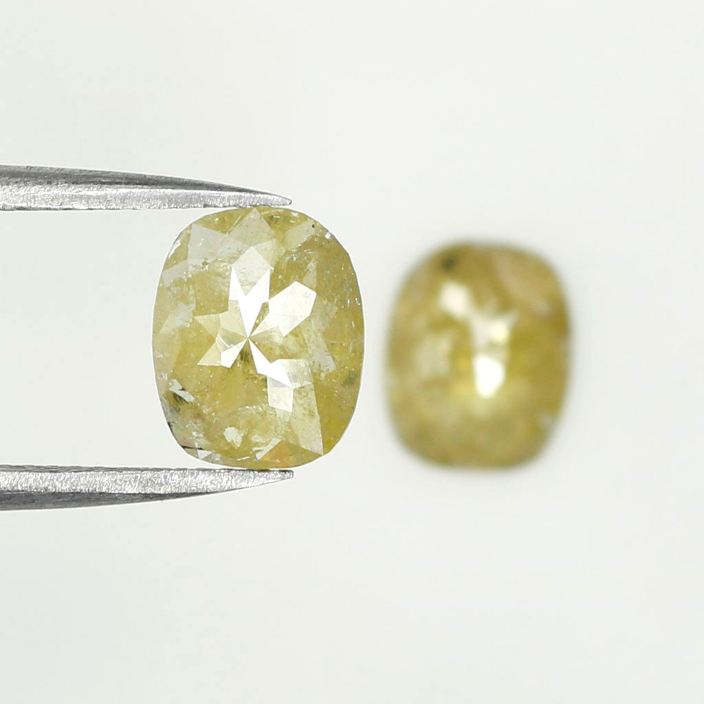 2.75 CT Natural Loose Oval Cut Pair Diamond Yellow Color Oval Shape Diamond 8.90 MM Natural Loose Yellow Color Oval Rose Cut Diamond QL5016