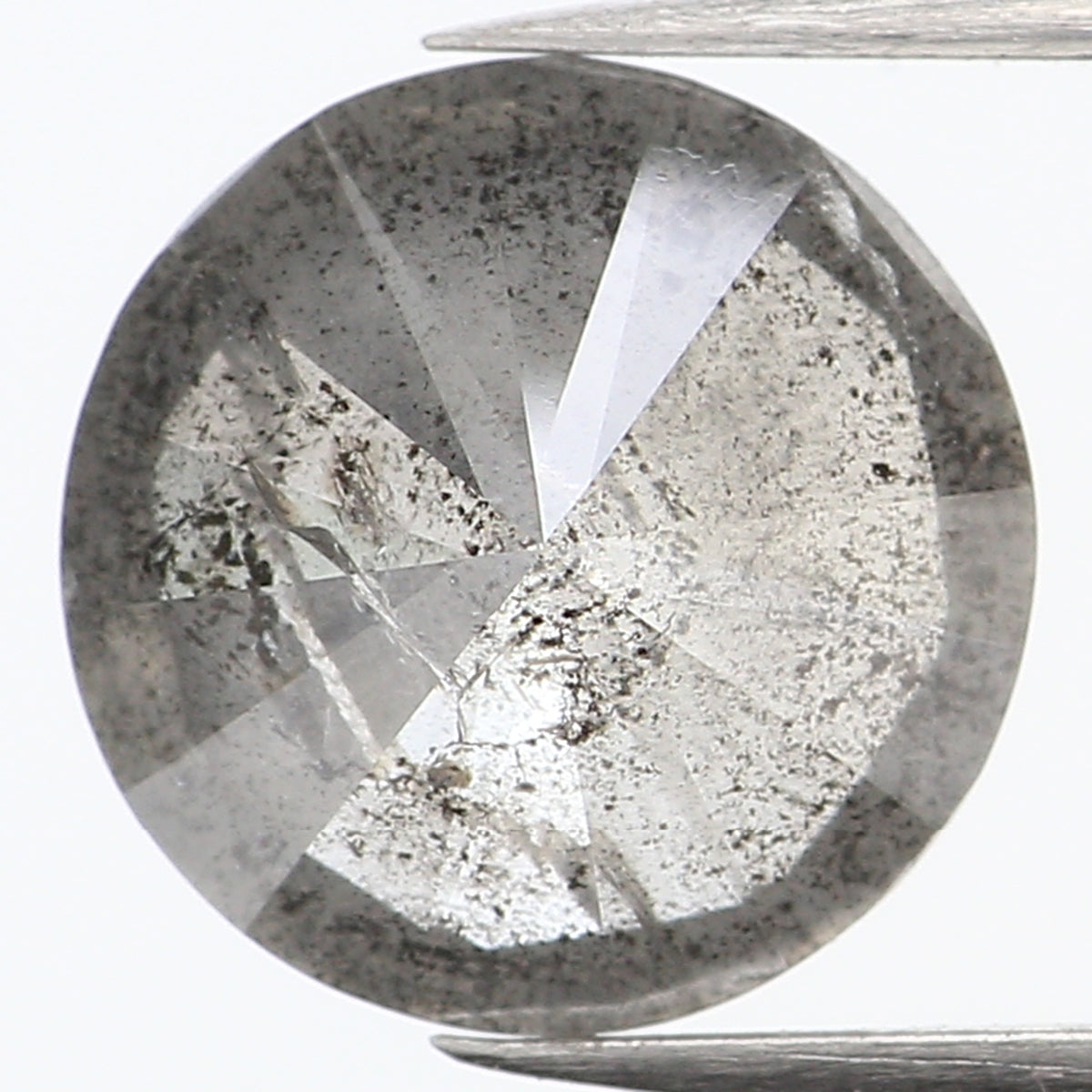 1.83 CT Natural Loose Round Shape Diamond Black Grey Color Round Cut Diamond 7.70 MM Salt And Pepper Round Brilliant Cut Diamond QL903