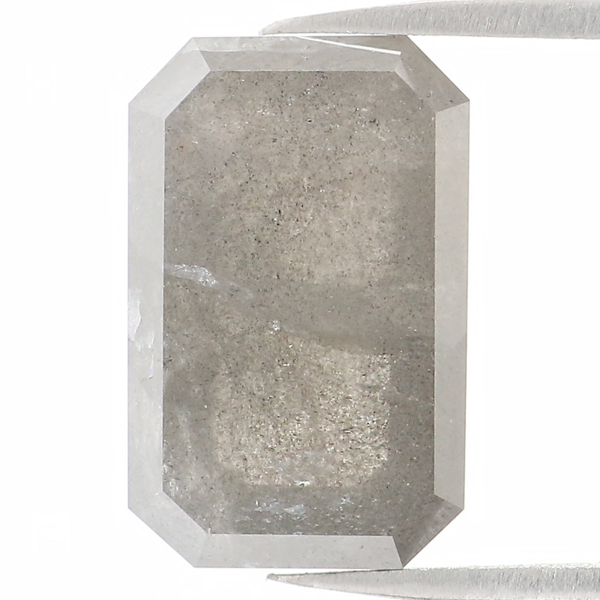 3.06 CT Natural Loose Emerald Shape Diamond Salt And Pepper Emerald Shape Diamond 10.50 MM Grey Color Emerald Rose Cut Diamond QL1155
